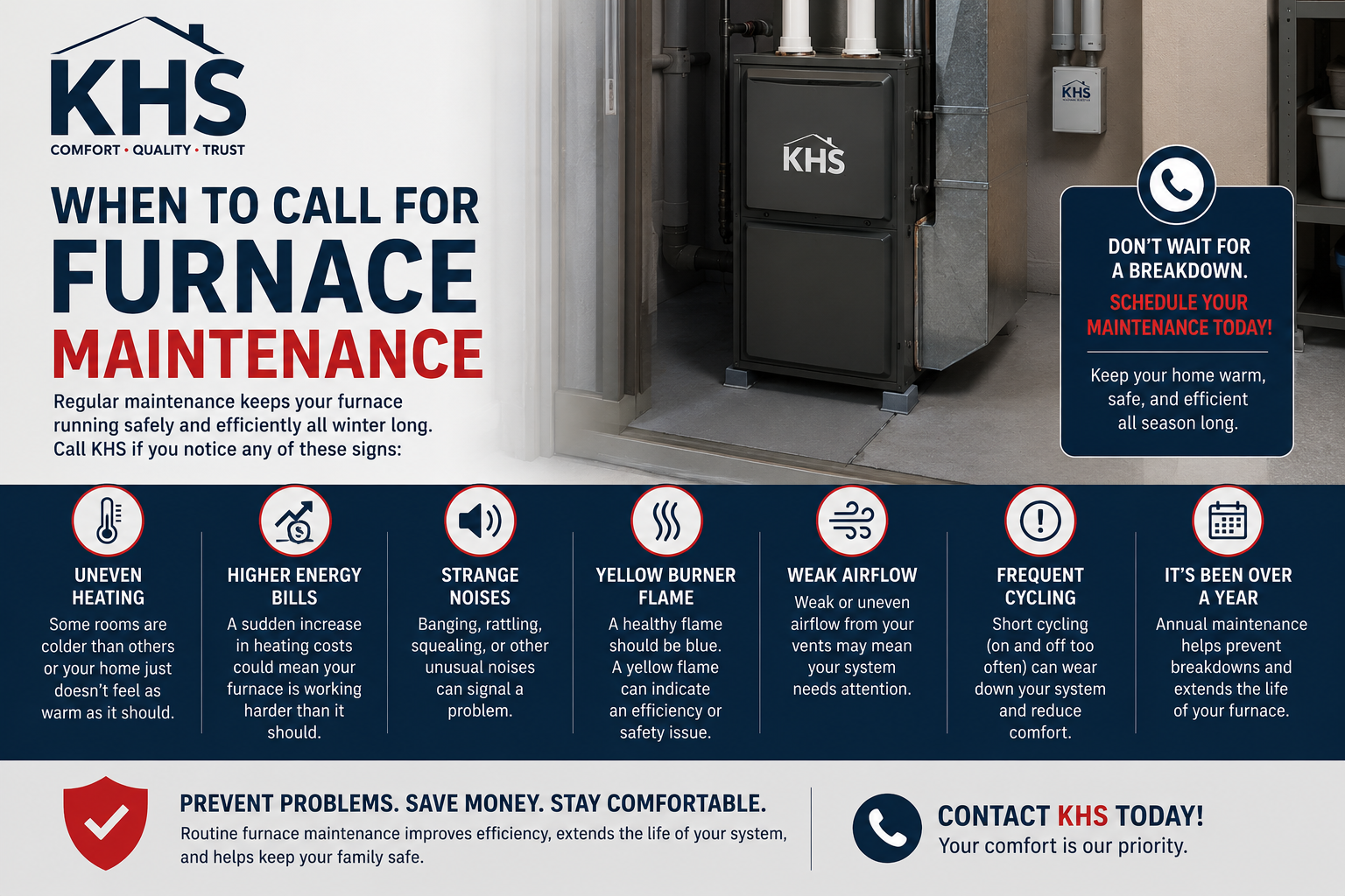 Professional maintenance includes deep cleaning and safety checks that DIY efforts cannot cover. A certified heating technician using professional tools to service a residential heating system.
