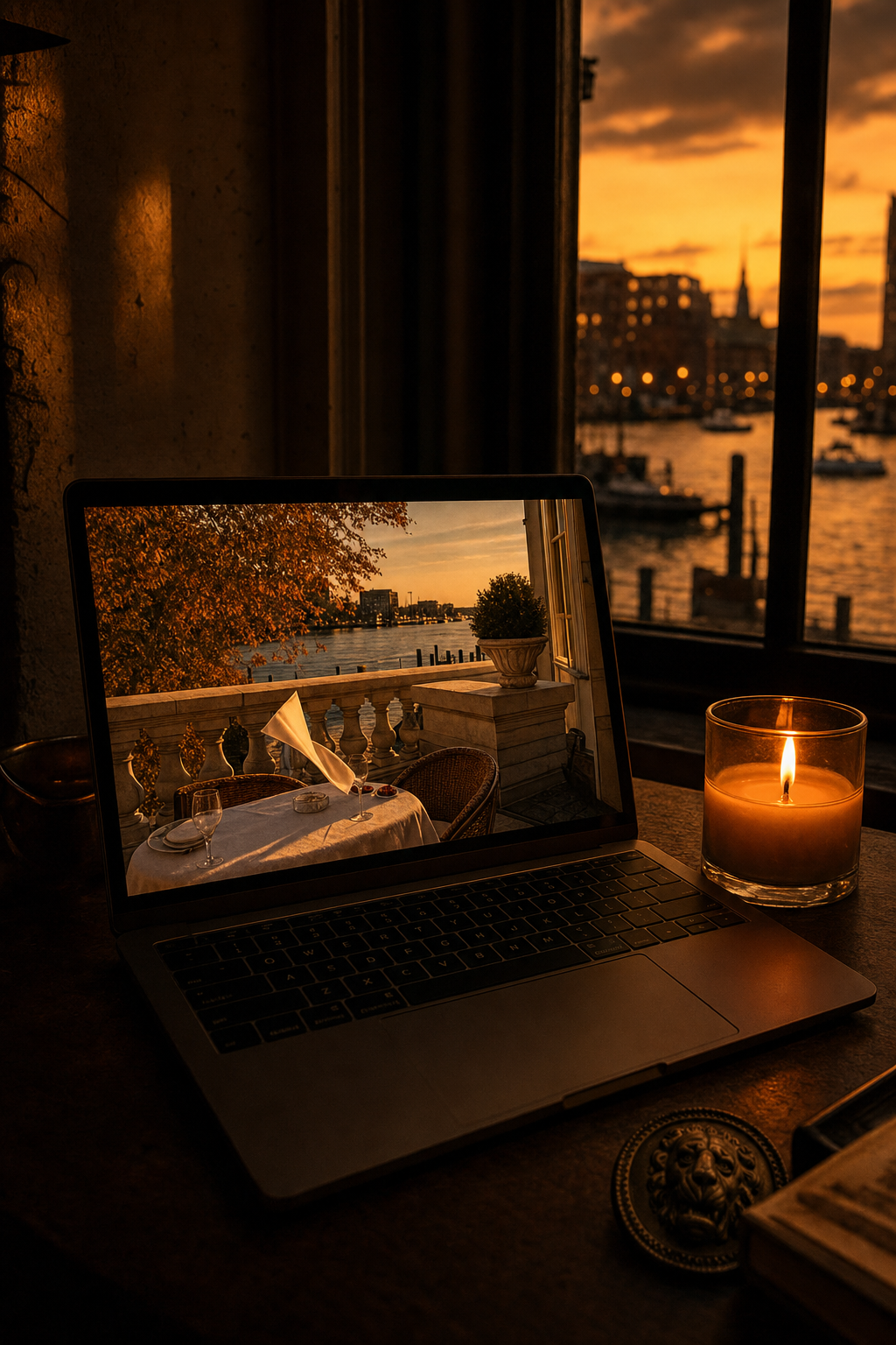 Selling the feeling of a festive home-away-from-home through cinematic storytelling. Cinematic scene of a luxury hotel suite prepared for a festive holiday stay with warm lighting.