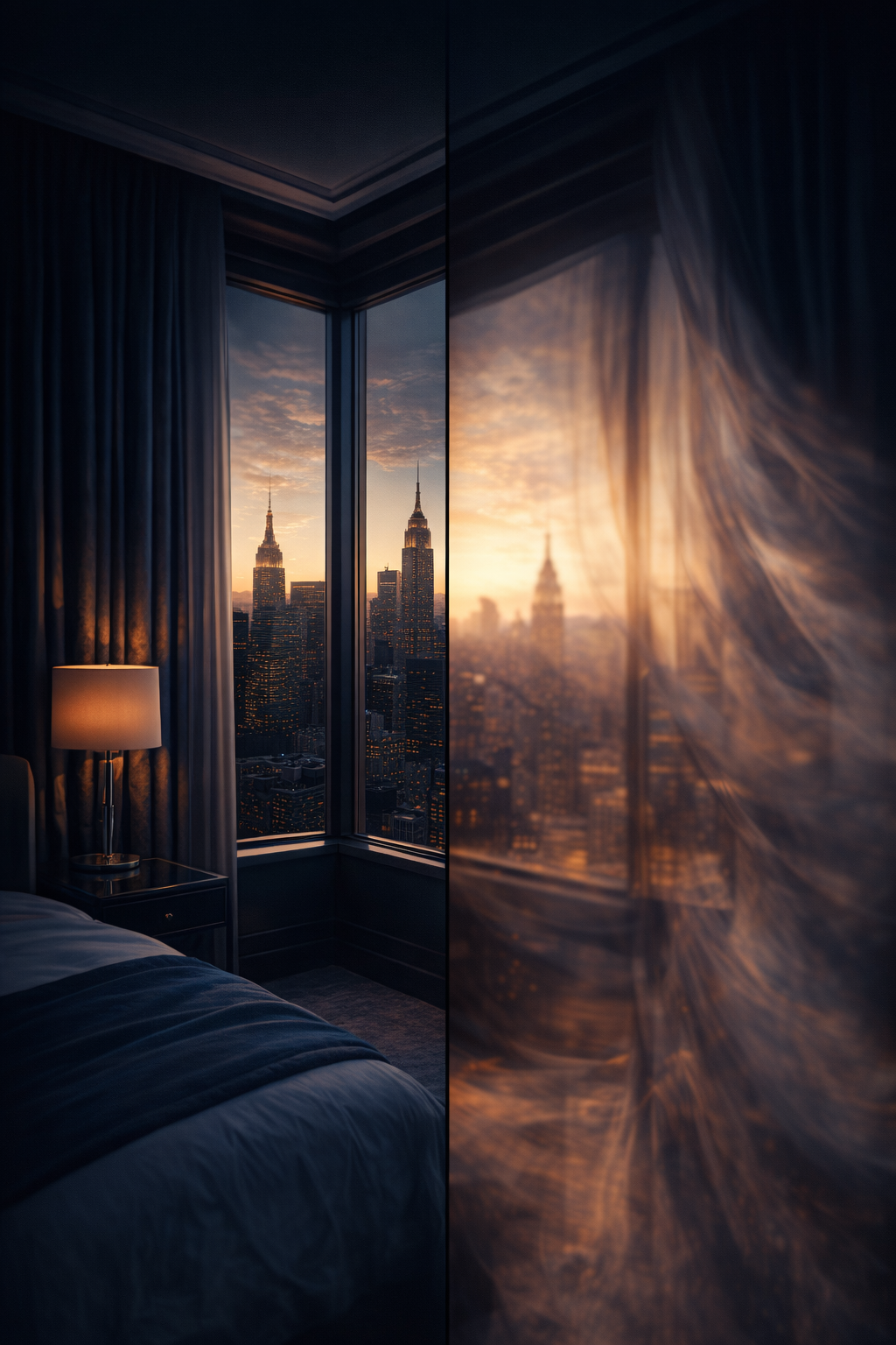 AI driven cinematic video transforms still assets into high converting promotional films. A vertical cinematic shot of a luxury resort balcony overlooking a tropical landscape.