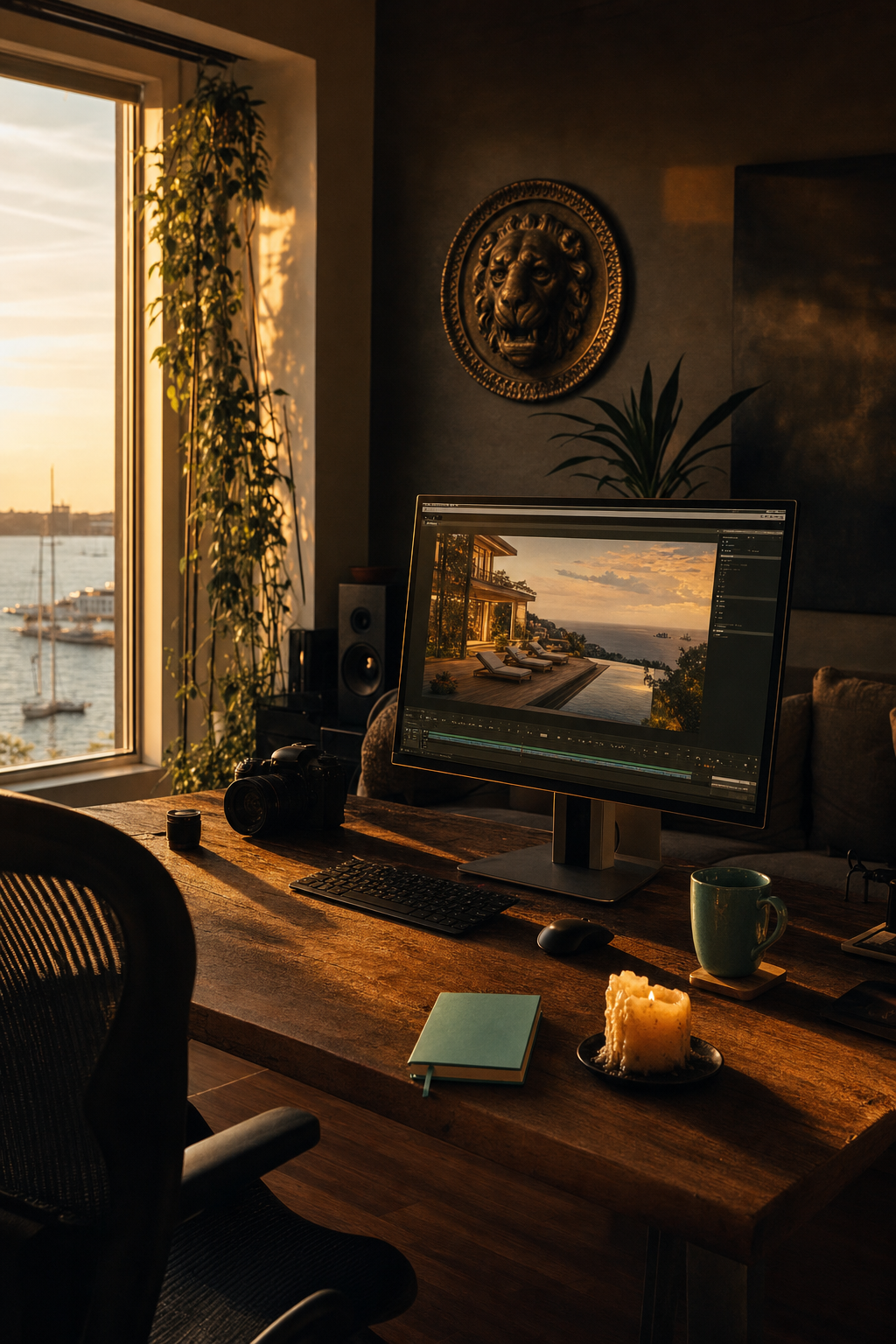 Social-first cinematic clips drive high-intent traffic to your direct booking site. A social media ready vertical image of a luxury property bathroom with spa like amenities and elegant decor.