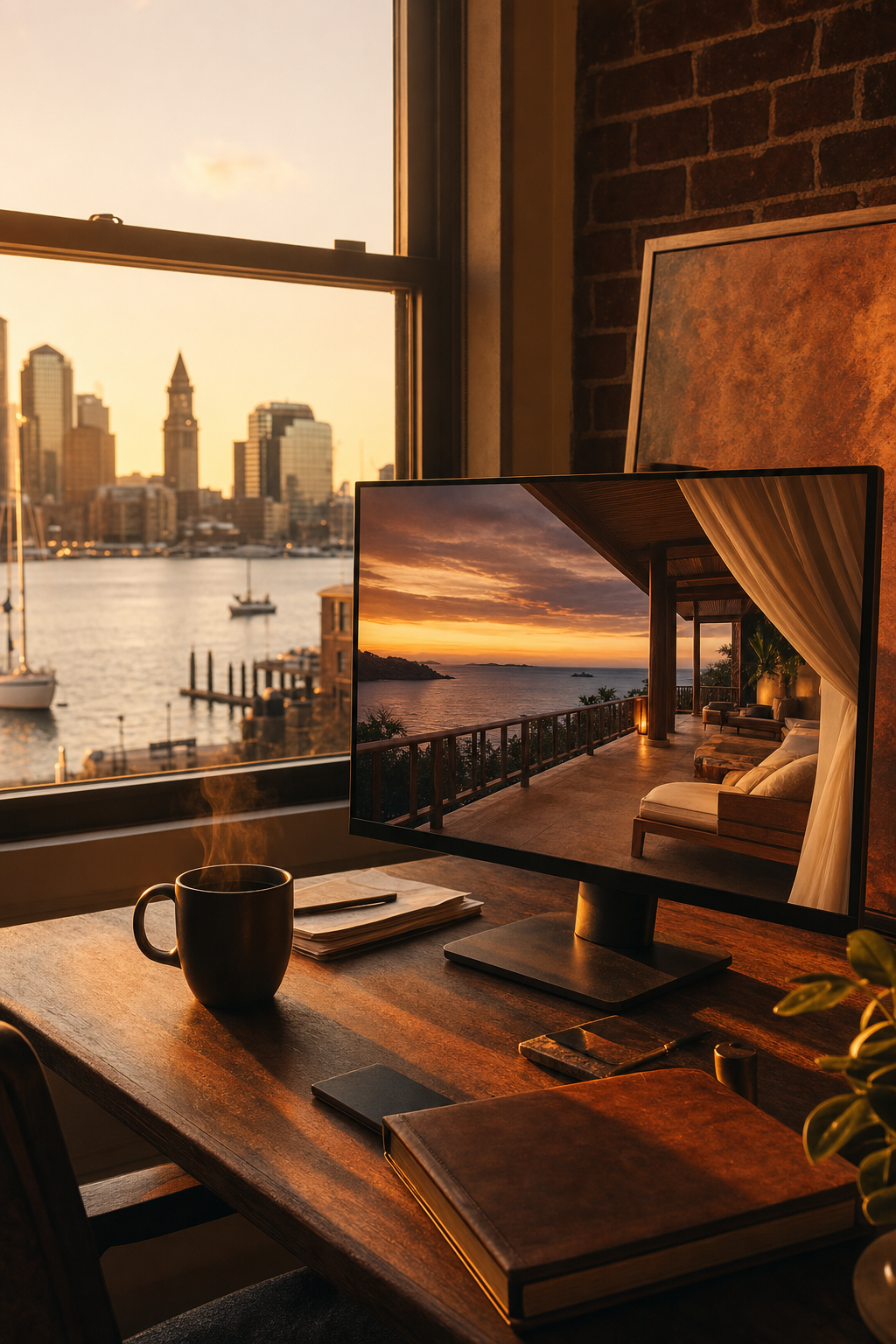Targeted cinematic visuals remind abandoned visitors of the unique luxury experience they left behind. A mobile interface showing a luxury hotel booking retargeting ad with cinematic visuals of a plush suite.