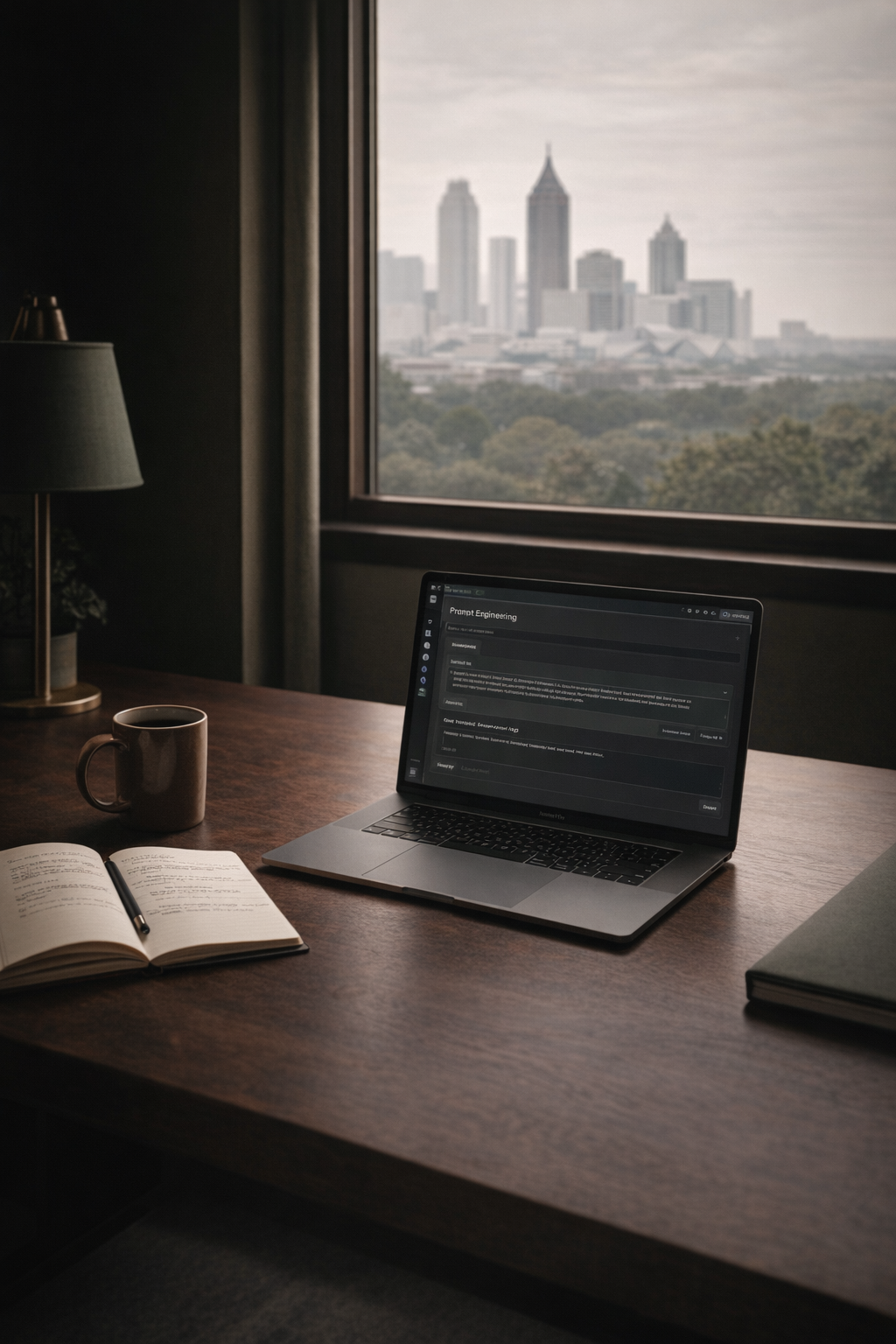 Professional aesthetics are now achievable in minutes with the right AI prompting strategy. A professional social media graphic showing a clean, modern aesthetic suitable for an Atlanta business brand.