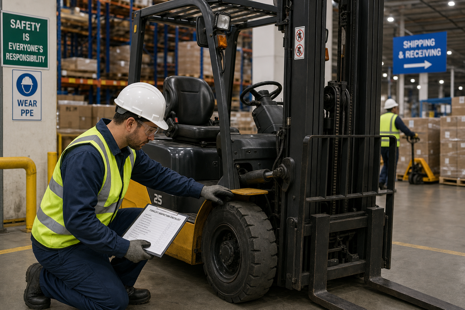 Physical environment safety remains a core pillar of the new National Performance Goals. A worker performing a safety inspection on industrial equipment in a facility setting.