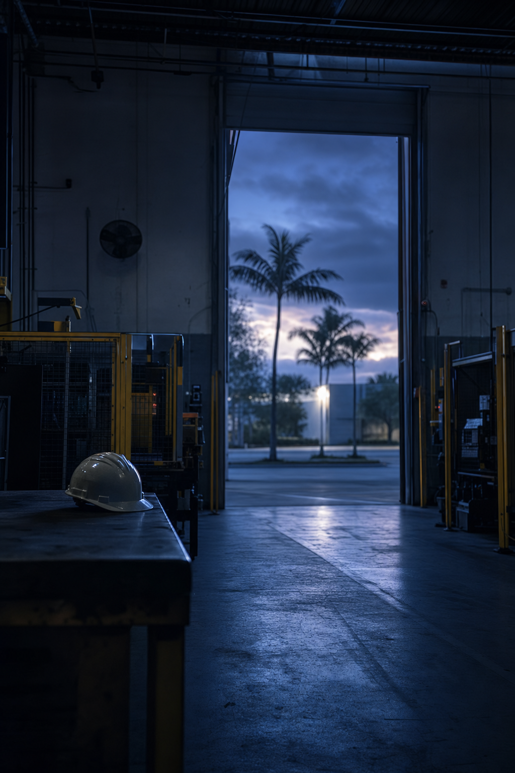 A written Lockout Tagout program is mandatory for Florida businesses performing equipment maintenance. Properly applied lockout tagout device on a large electrical breaker during a workplace safety inspection.