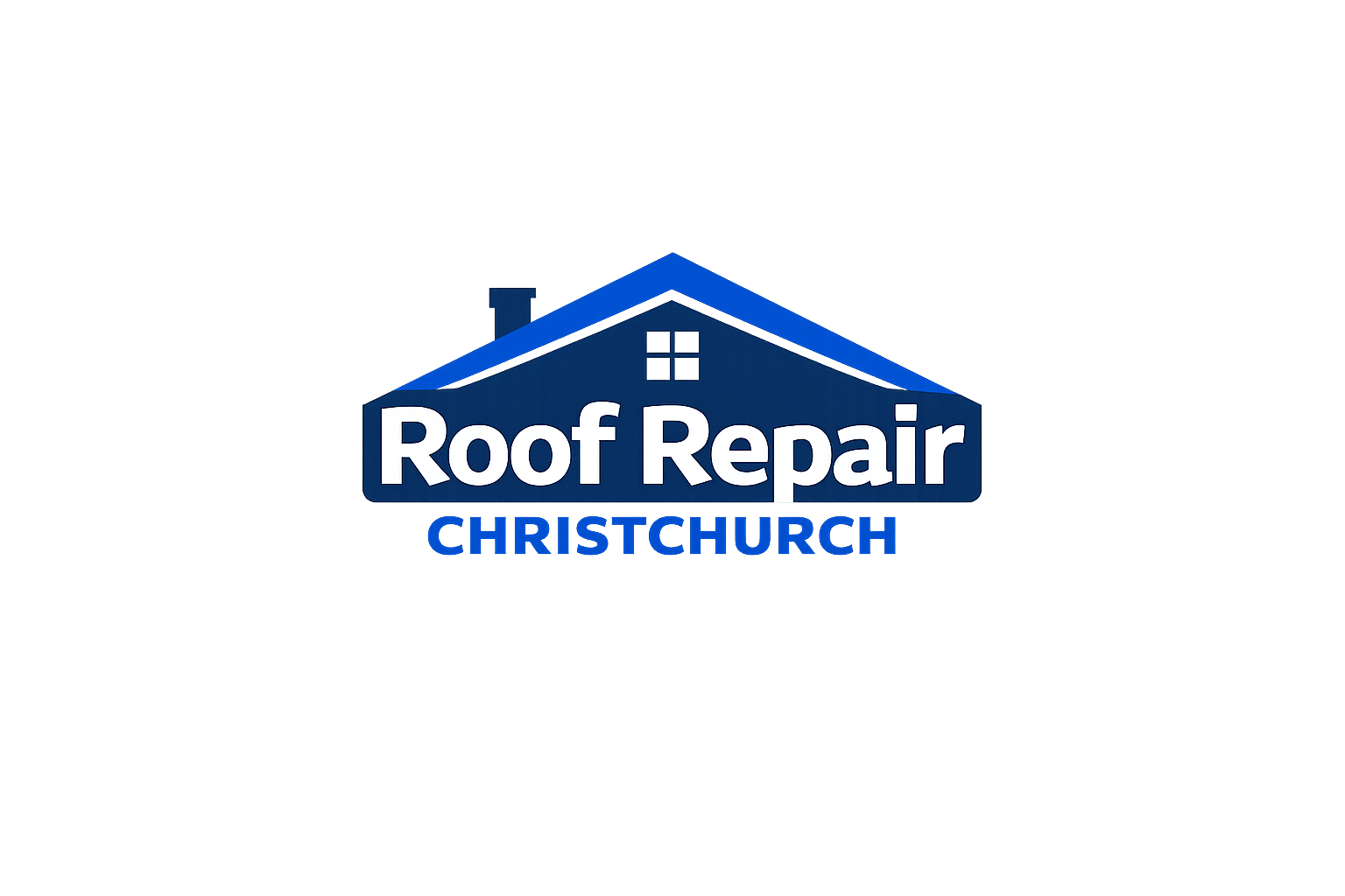 Roof Repair Christchurch business logo with rooftop icon and modern typography