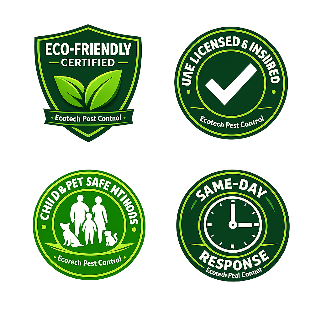 Ecotech Pest Control eco-certification and safety trust badges – UAE pest control credentials
