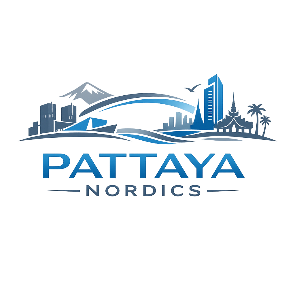 Abstract logo for Pattaya Nordics with skyline motif