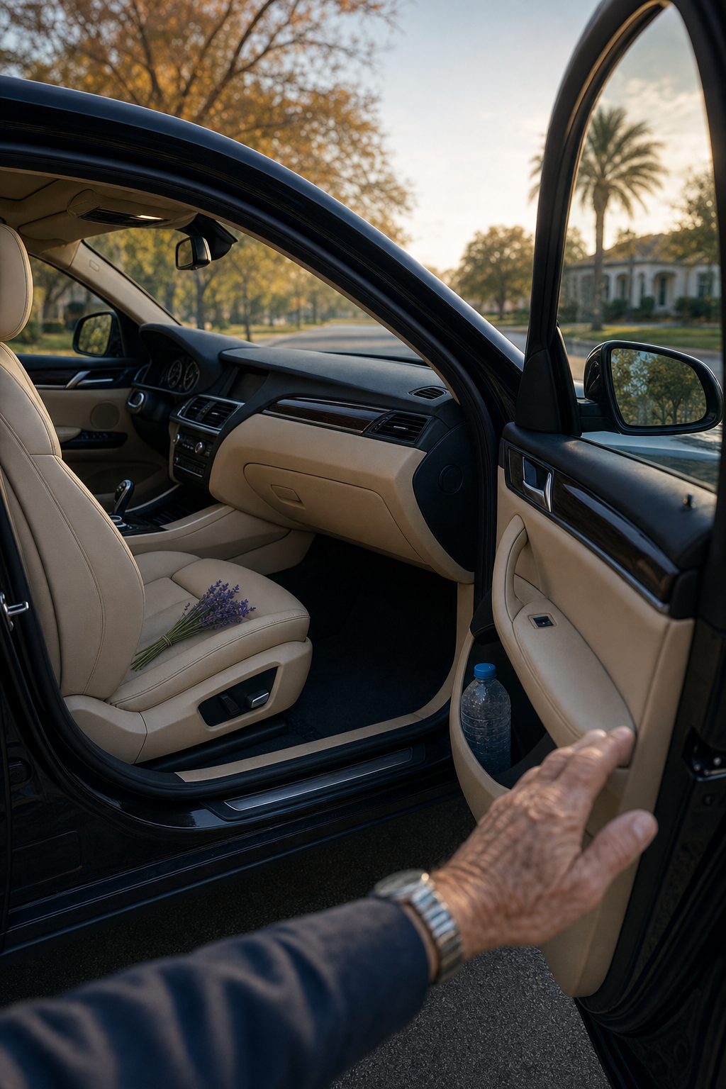 Professional car services provide more than just a ride; they offer personalized assistance and peace of mind. A professional driver assisting a senior passenger with a warm smile near a clean vehicle.