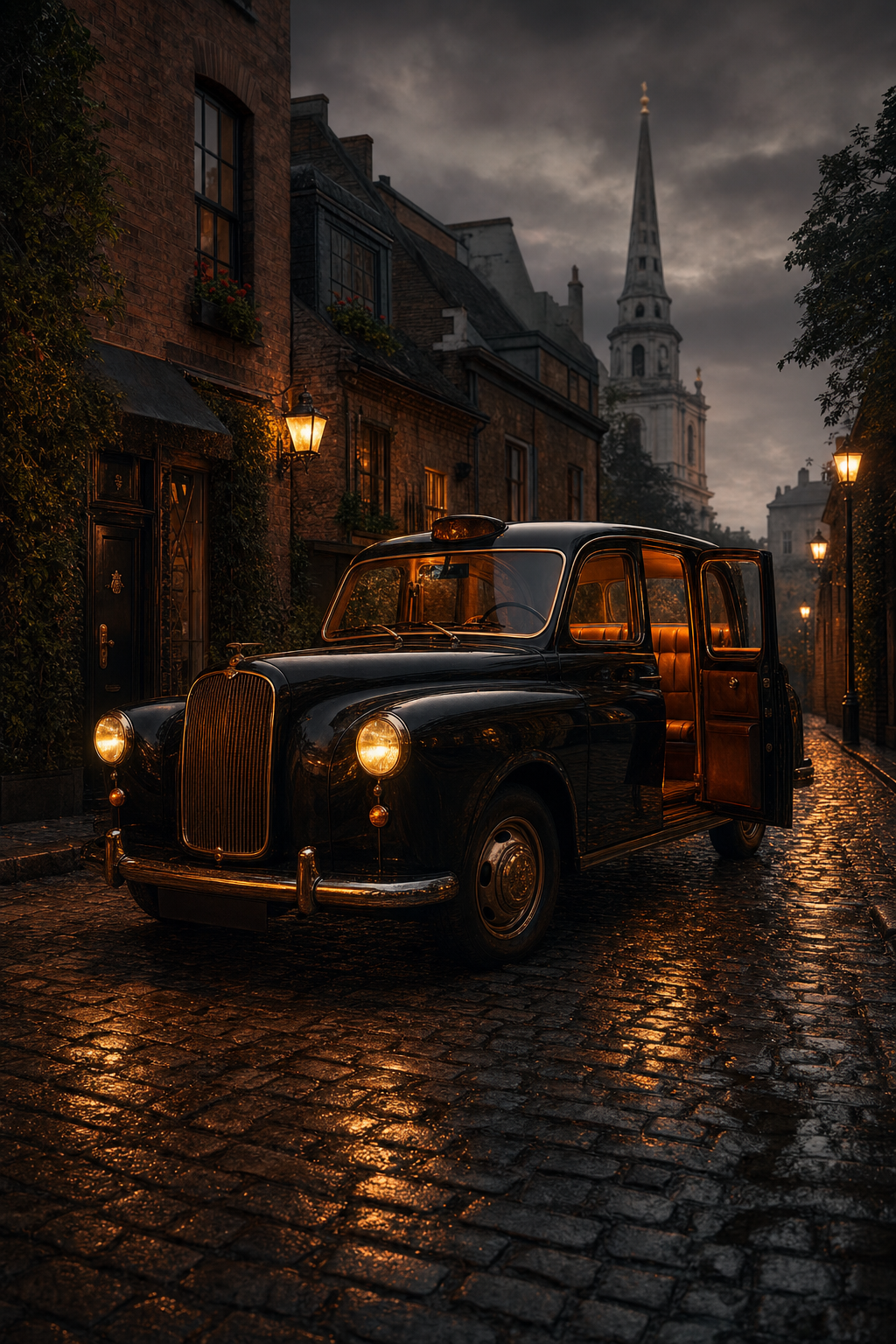 Turn your airport transfer into a discovery session with a knowledgeable local driver. A professional driver standing by a black cab, welcoming passengers for a custom city tour.