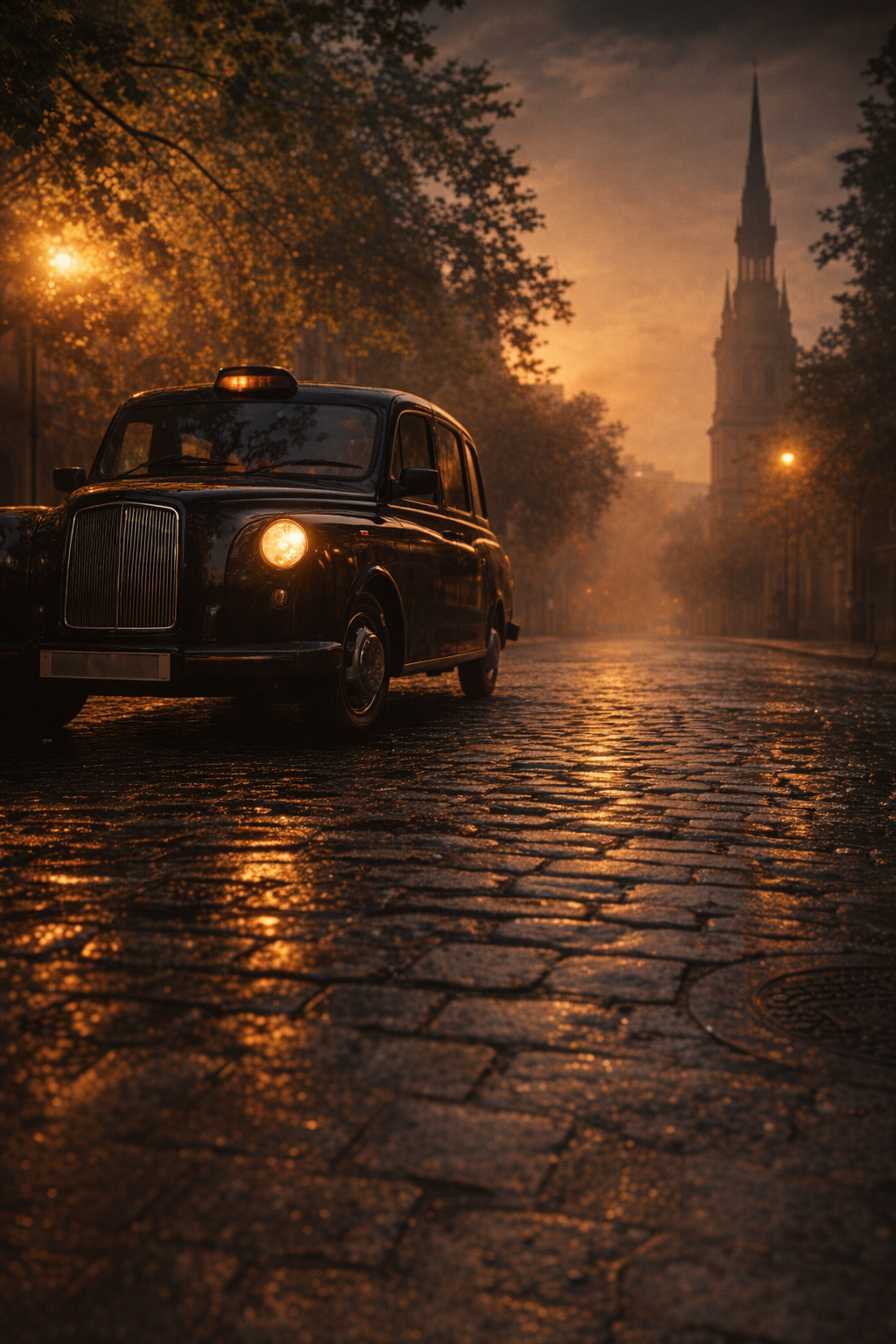 Maximize your time by starting your film location tour the moment you land. A professional driver welcoming passengers into a premium black cab with a smile.