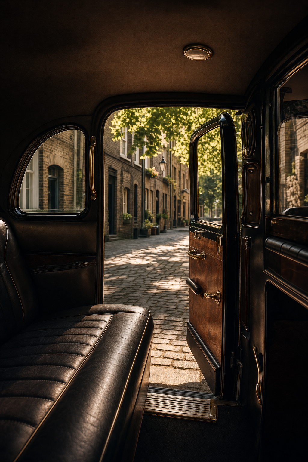 Custom tours allow you to see the finest architecture without navigating difficult terrain. A black cab driving past a historic London building with ornate architectural details.