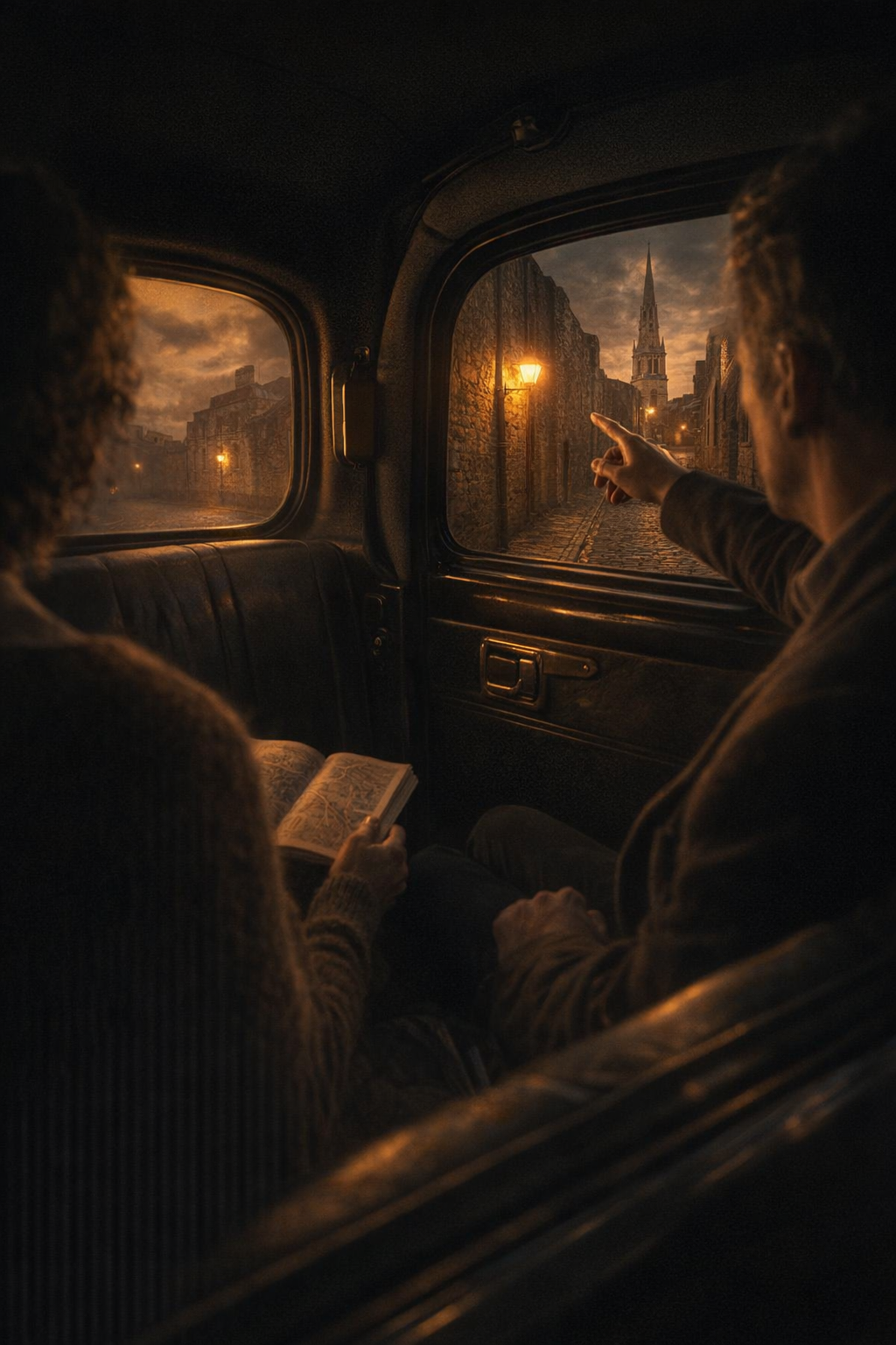 A black cab tour lets you move between churches efficiently while the stories unfold. Traditional London black cab driving through the historic City of London streets