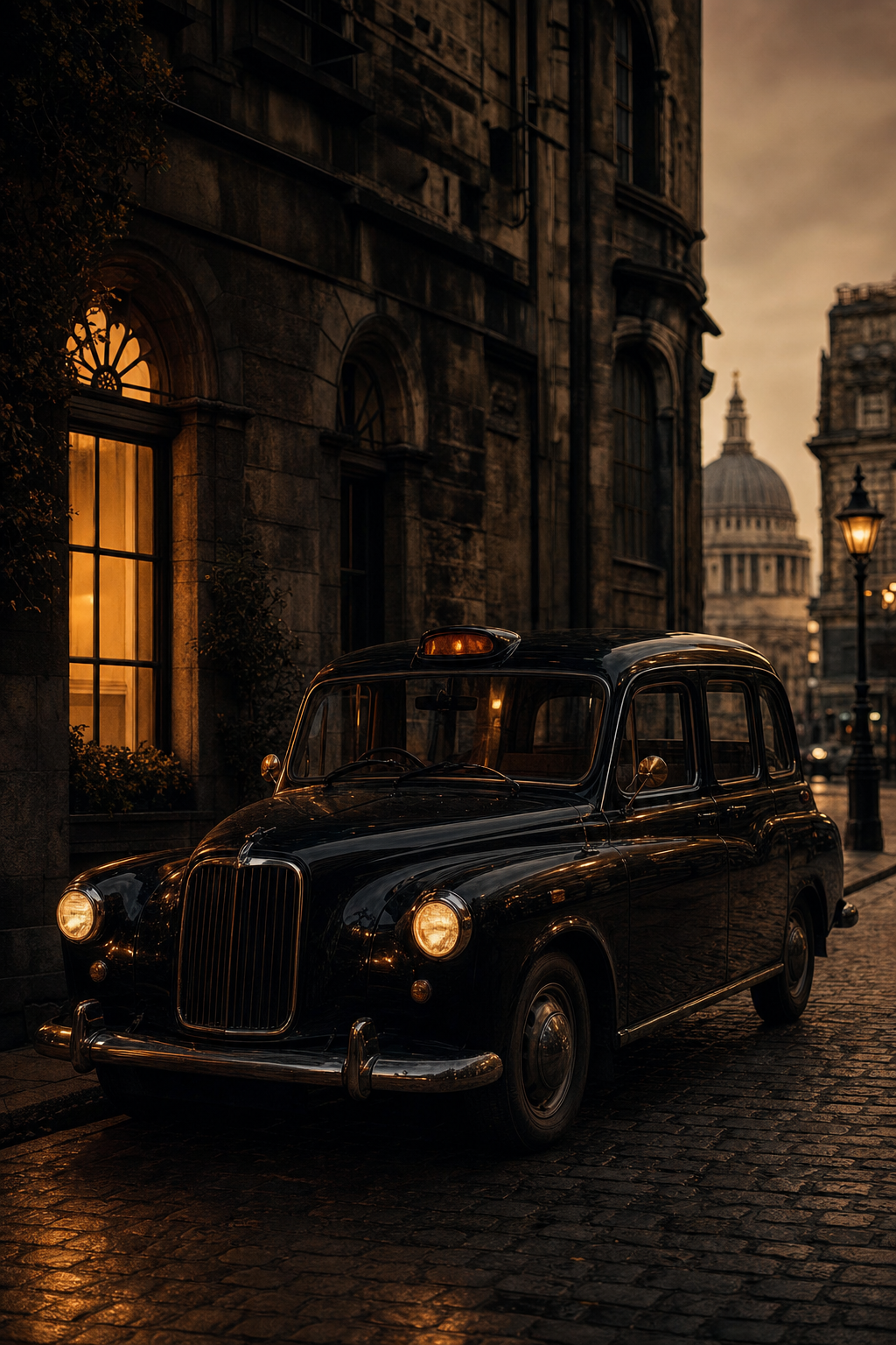 The Knowledge turns a simple cab ride into an expert-led historical journey through the capital. A black cab driver pointing out a historical landmark to passengers during a guided tour of London.