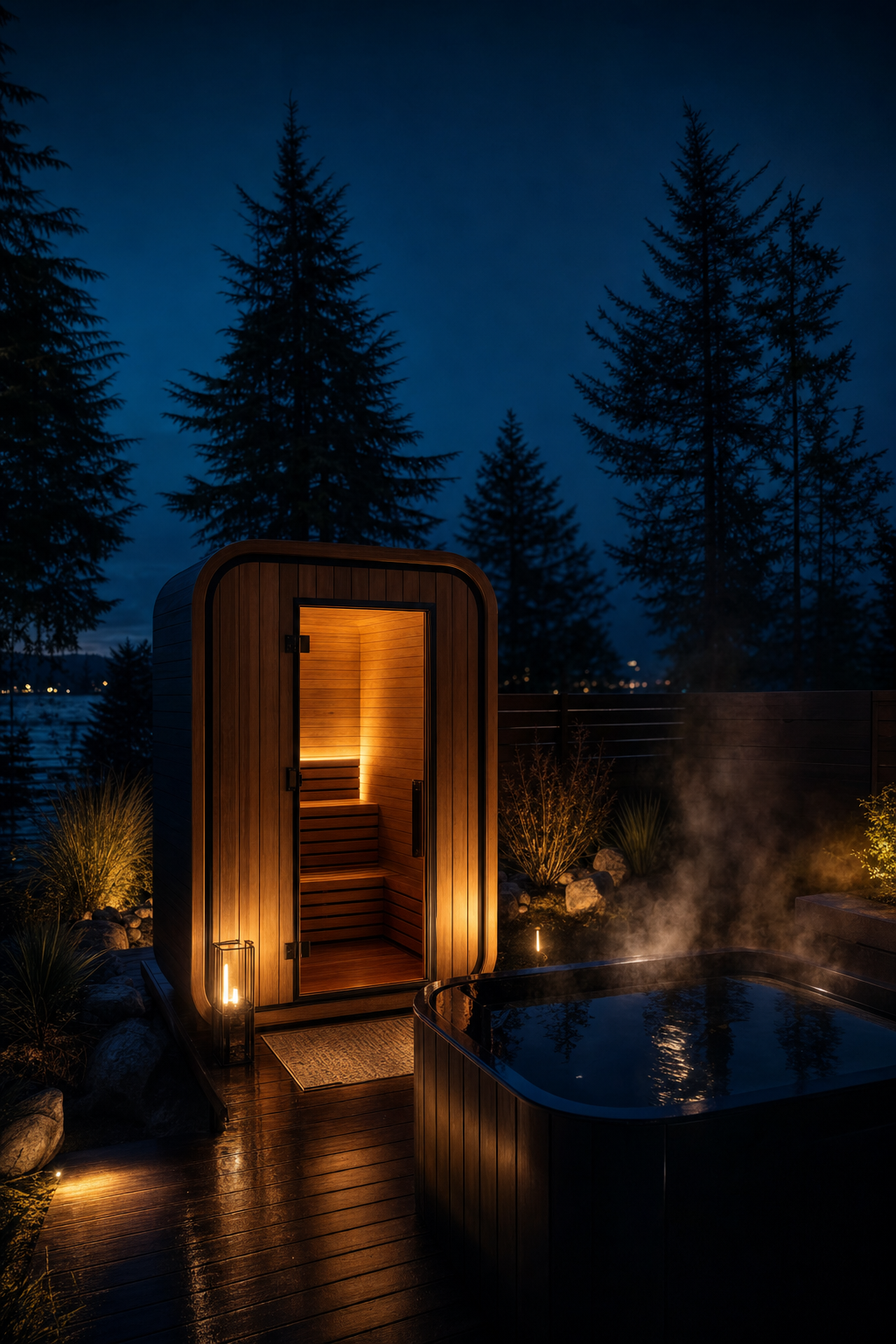 Heat therapy in a sauna can stimulate serotonin release and help alleviate symptoms of depression. A professional man relaxing in a cedar sauna, focusing on deep breathing and heat therapy for mental health.