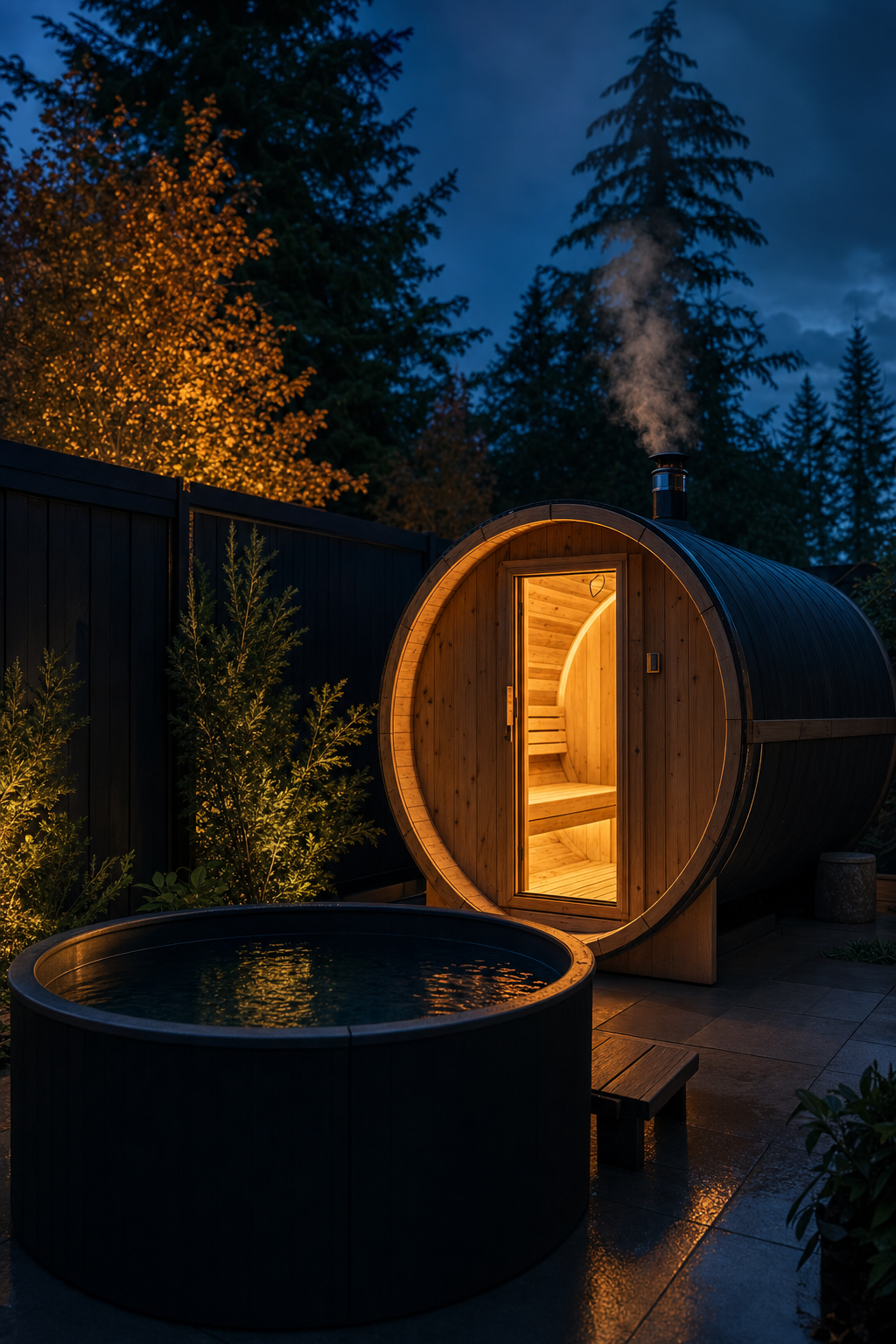 Privacy and hygiene are the top priorities for Vancouver professionals seeking recovery. A tranquil and private mobile sauna interior showing clean wood and a focused atmosphere for one or two people.