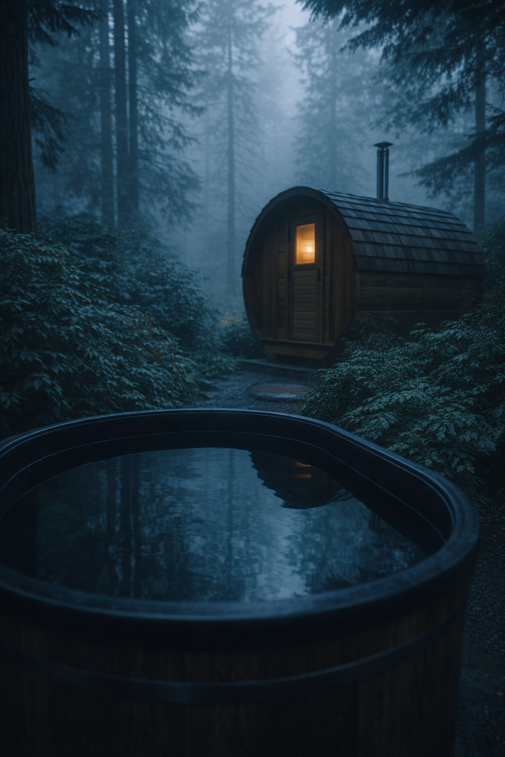 A complete contrast therapy session takes under an hour and delivers measurable recovery results. Mobile sauna and cold plunge setup outdoors ready for a contrast therapy session