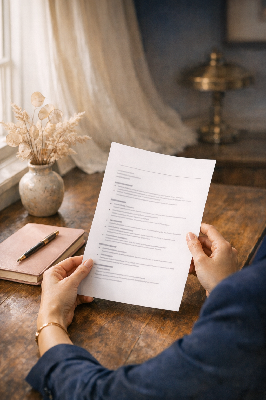 A tailored CV and the right interview attire can transform your confidence. A stylishly dressed professional woman ready for a career restart after a break.