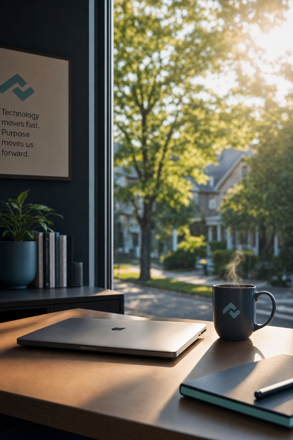 A strategic roadmap ensures your transition to converged security is seamless and professional. A vertical portrait of a professional business person looking at a digital screen with confidence.