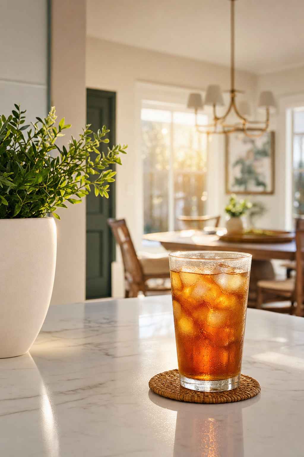A deep cleaned kitchen provides a healthy environment for meal preparation without the use of harsh chemicals. A pristine kitchen counter and sink area reflecting a high level of professional deep cleaning detail.