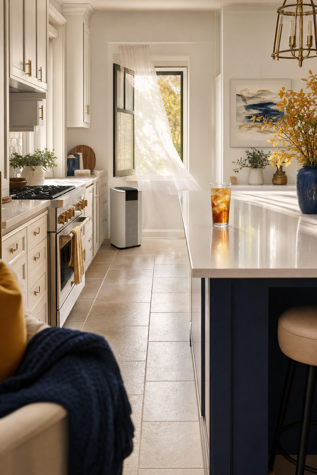 Modern tools like HEPA filtration show a commitment to your family's health and safety. Cleaning professional using HEPA filtration vacuum on a rug in a modern living room.