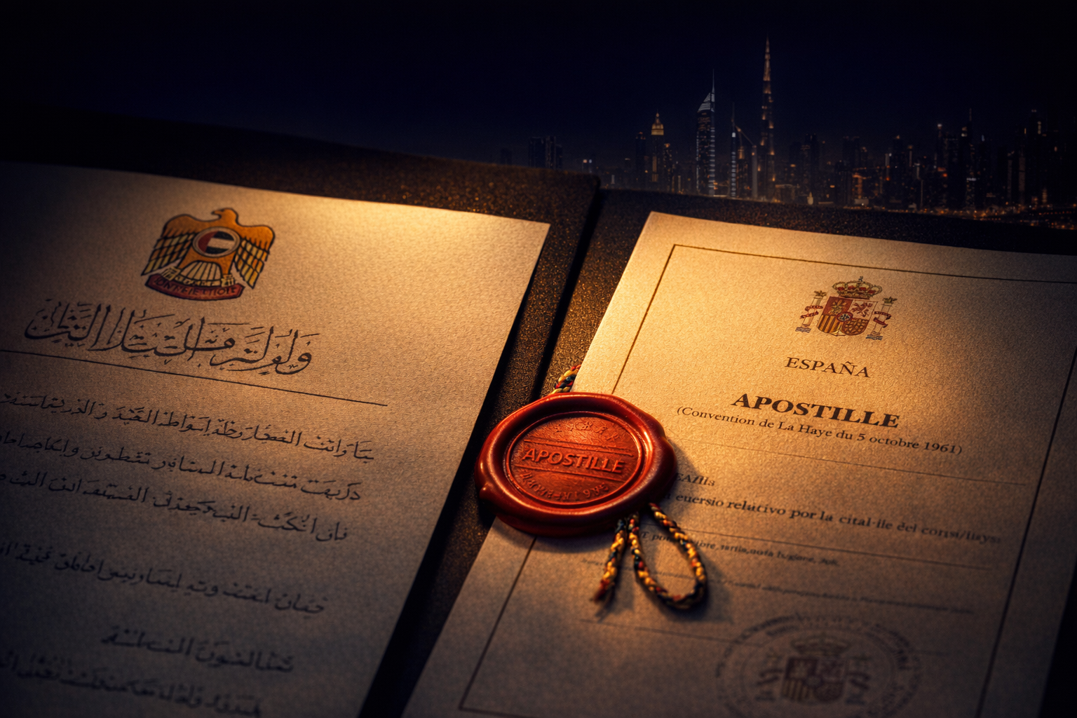 Legalización de documentos españoles para Emiratos Árabes Unidos