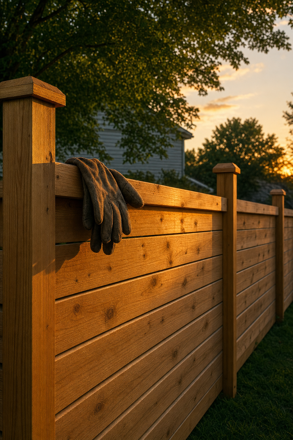 Choosing materials that can withstand Fort Wayne's fluctuating temperatures is essential for long-term durability. Commercial grade fencing materials displayed vertically showcasing durability for Indiana weather conditions.
