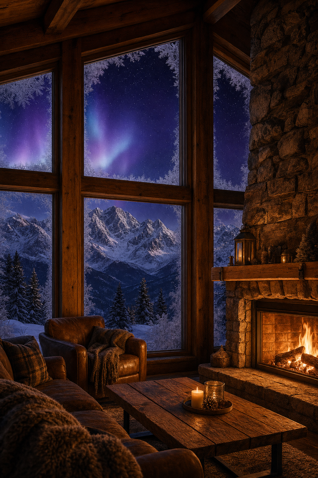 Create unforgettable memories with your best friends at 10,578 feet. A group of friends laughing and celebrating on a scenic mountain cabin deck.