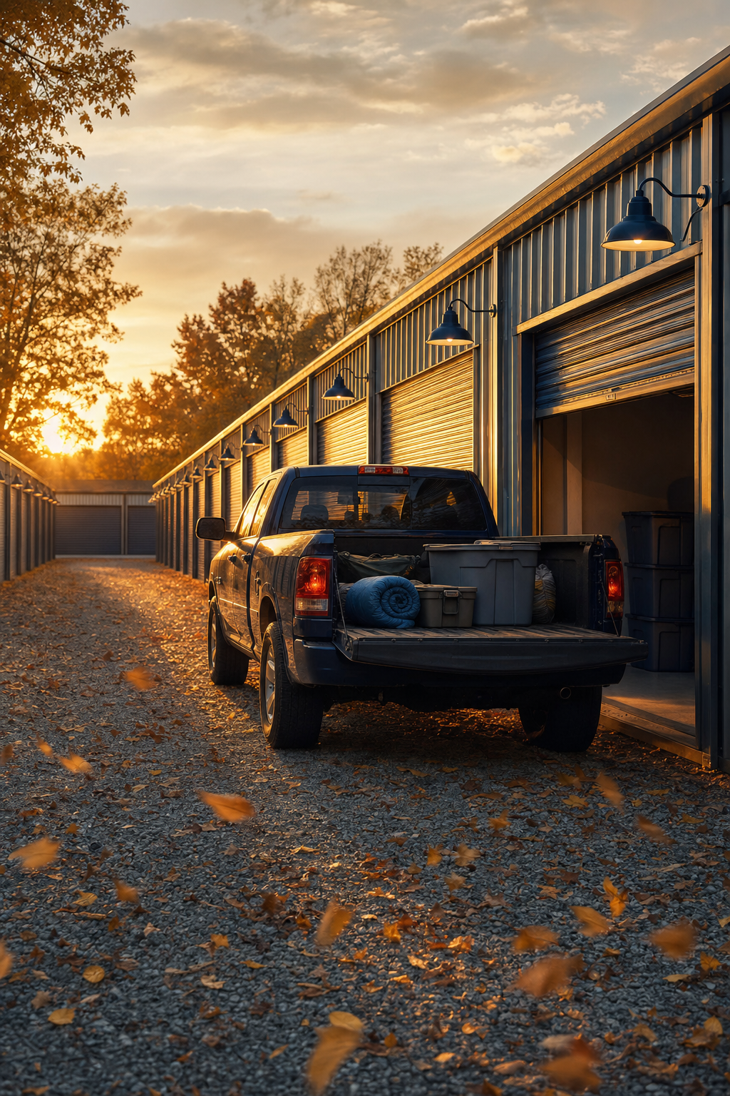 Outdoor storage solutions are ideal for Leavenworth residents with large recreational vehicles or boats. Large outdoor storage area with parked RVs and boats behind a secure fence.