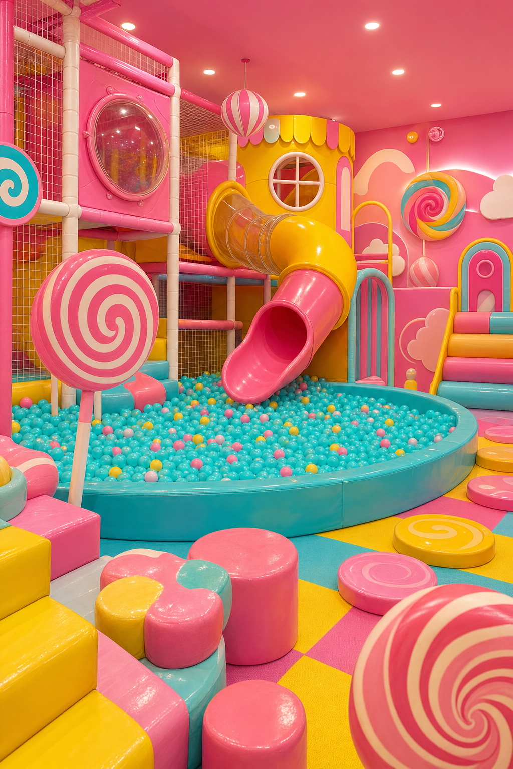 Book your child's dream birthday at Lollipops with our flexible party packages! Celebratory graphics showing children excited for a birthday party at Lollipops Indoor Playground.