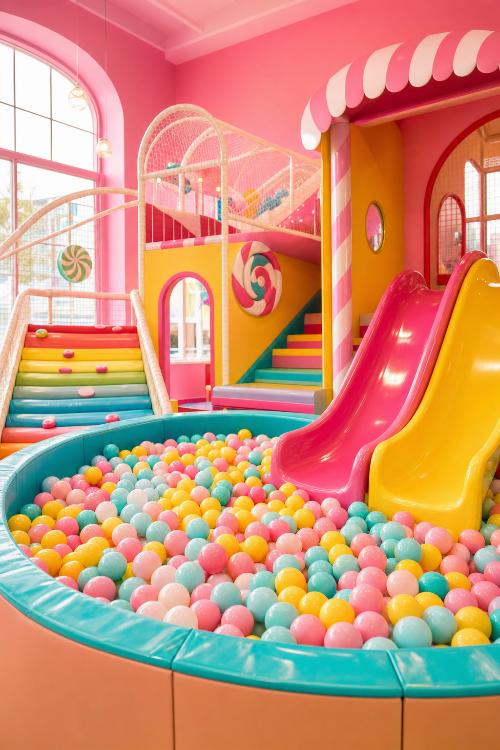 Pair your gift pass with a small treat for the ultimate birthday surprise. Colorful graphic highlighting birthday party packages and play options at Lollipops Orlando.