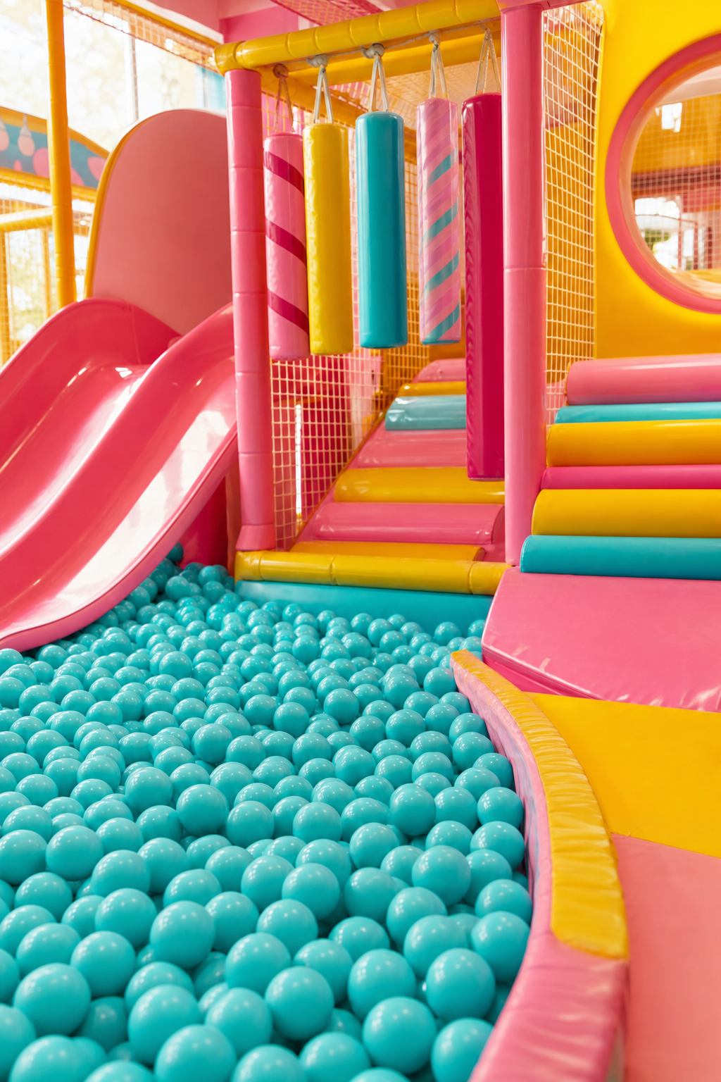 Safe play zones allow toddlers to develop motor skills at their own pace. Toddlers interacting with sensory toys and climbing structures in a safe indoor environment.