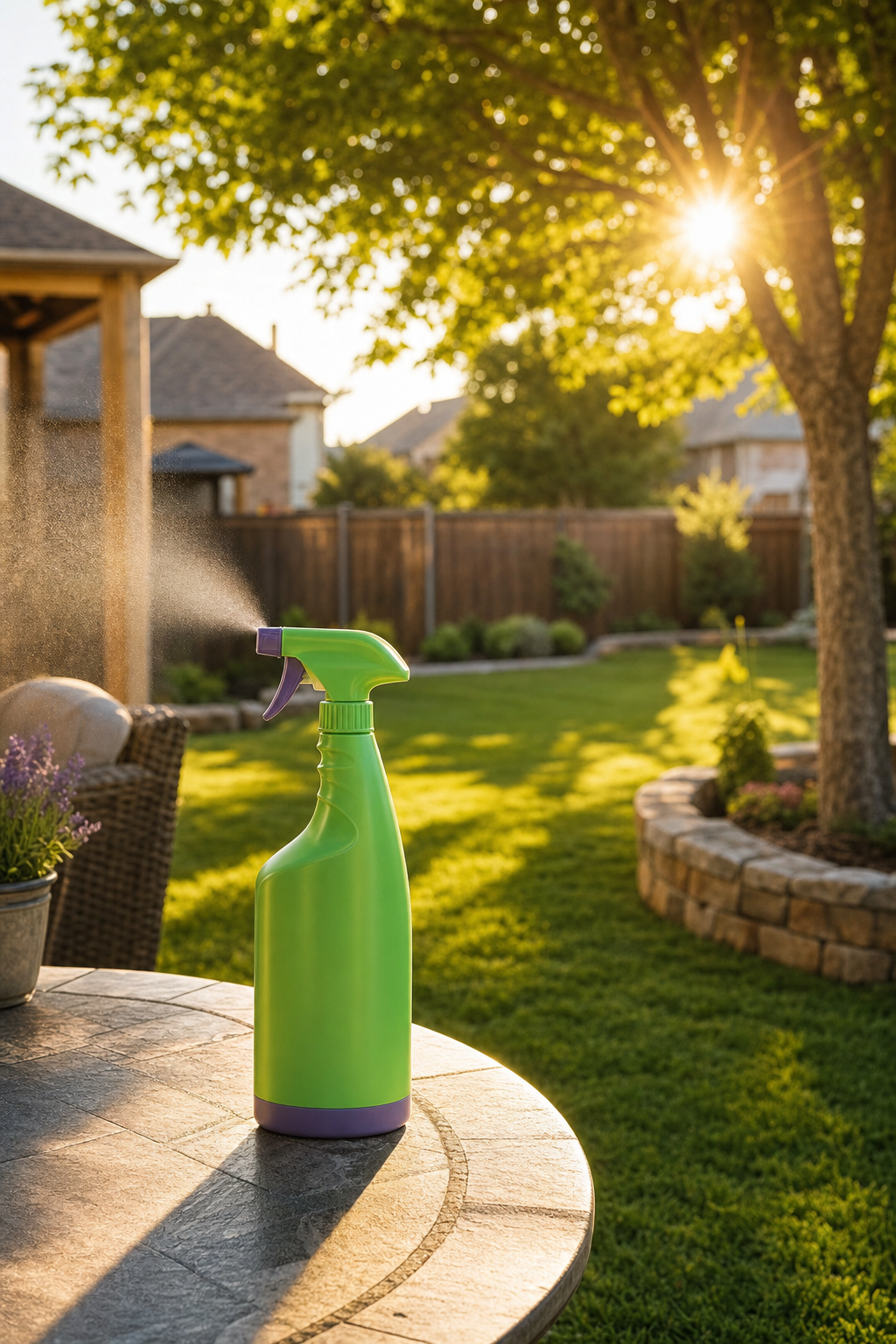 Consistent cleanup during Frisco winters prevents a major mess come springtime. A pet waste professional working in a residential yard during cooler weather.