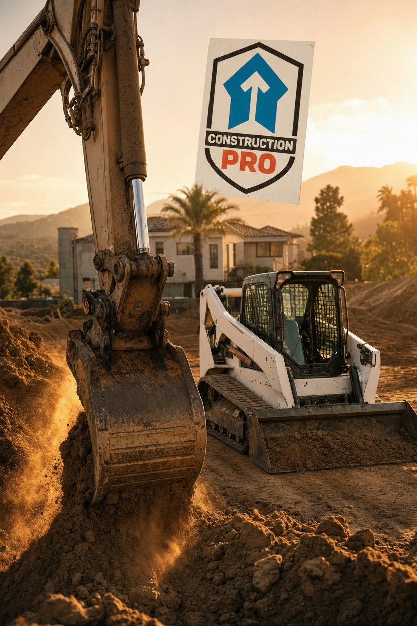 Utilizing specialized equipment like the Bobcat ensures efficient and thorough clearing of dense fire fuels. A branded Bobcat skid steer used for heavy land clearing and vegetation removal on a residential site.