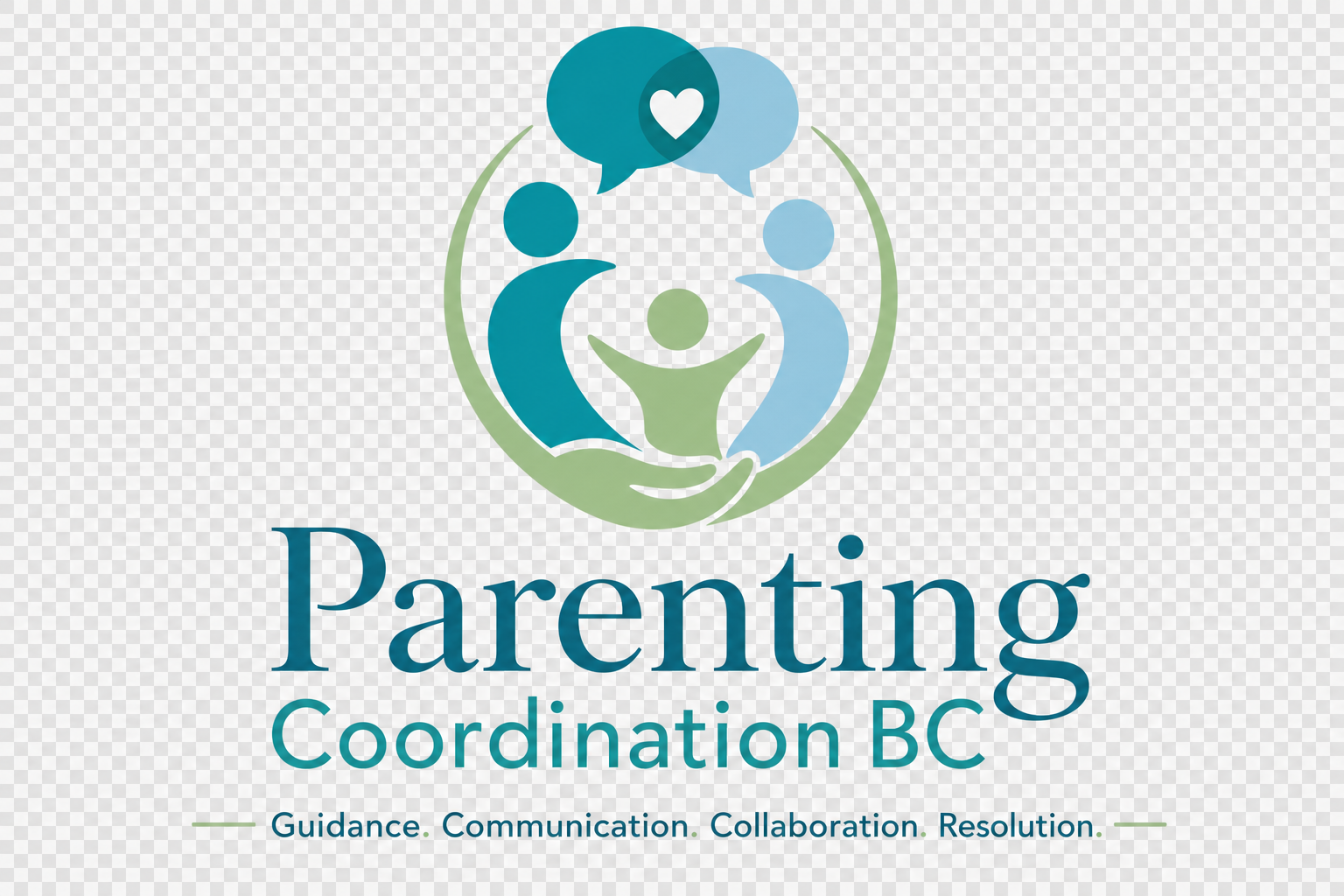Logo for Parenting Coordination BC with themes of family unity and communication