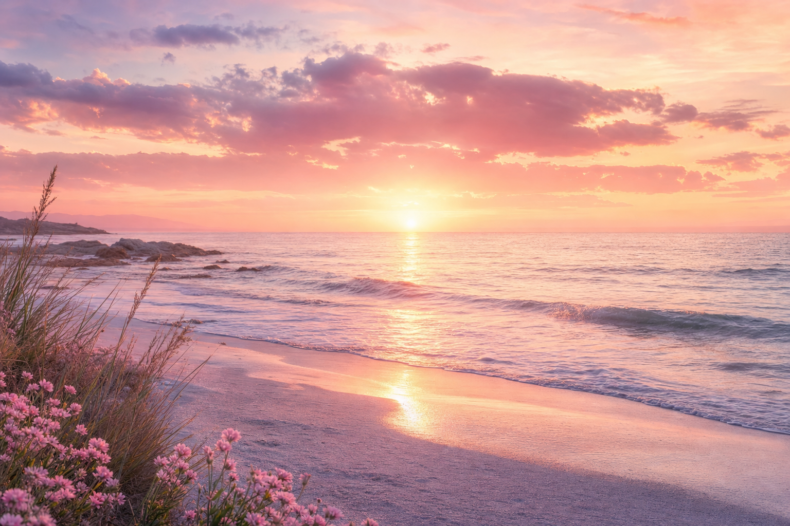 Paisaje de mar al amanecer