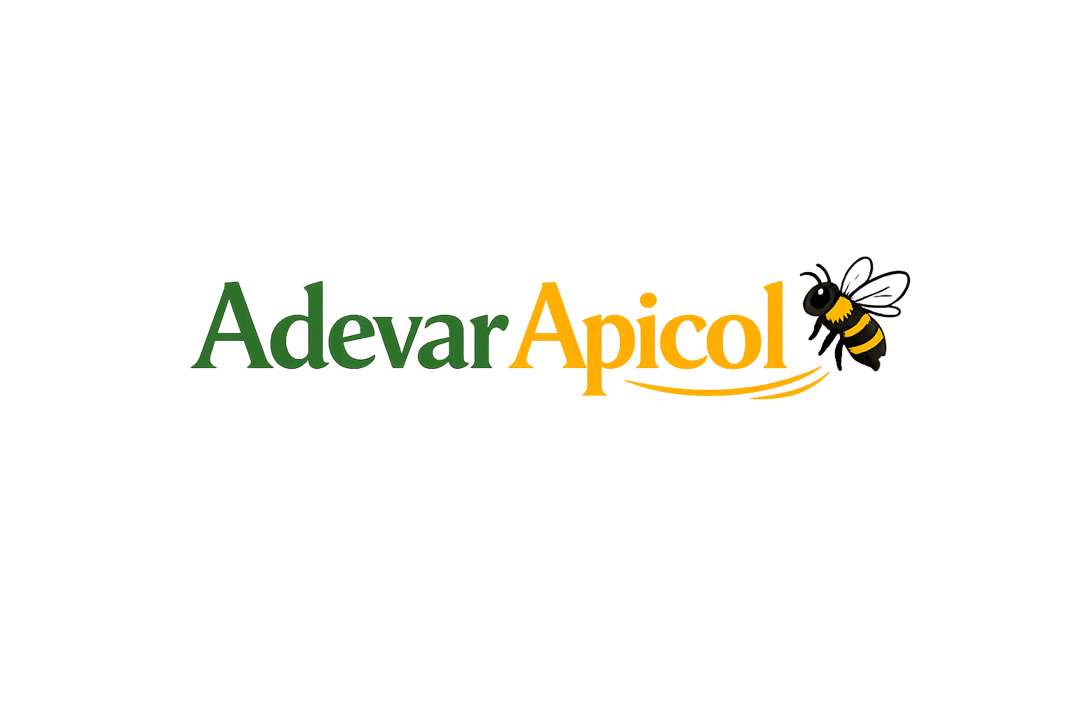 Logo for AdevarApicol with a small bee to the right
