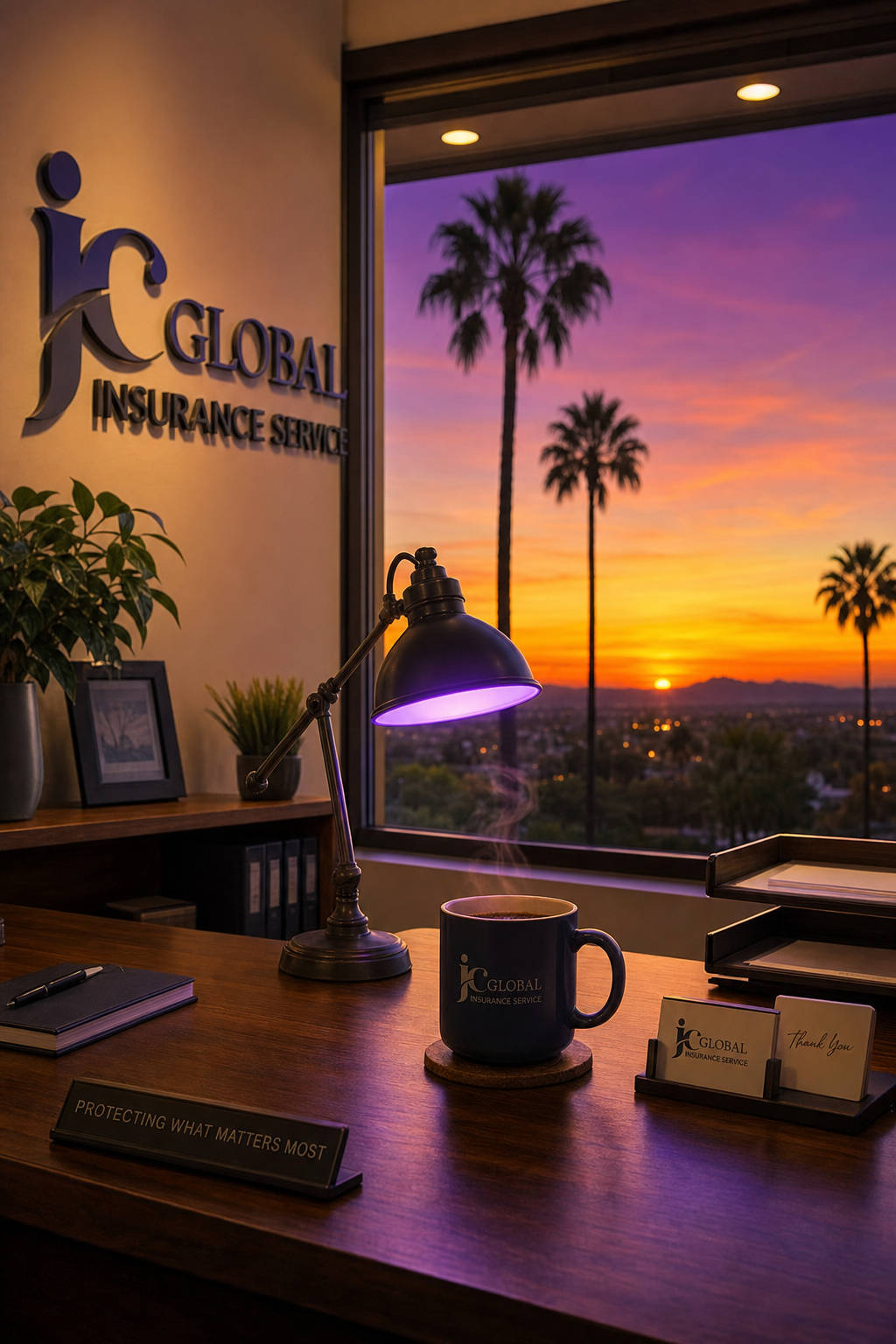 JC Global Insurance Services provides tailored advice for complex risks like cyber liability. Insurance agent providing expert advice to a small business owner.