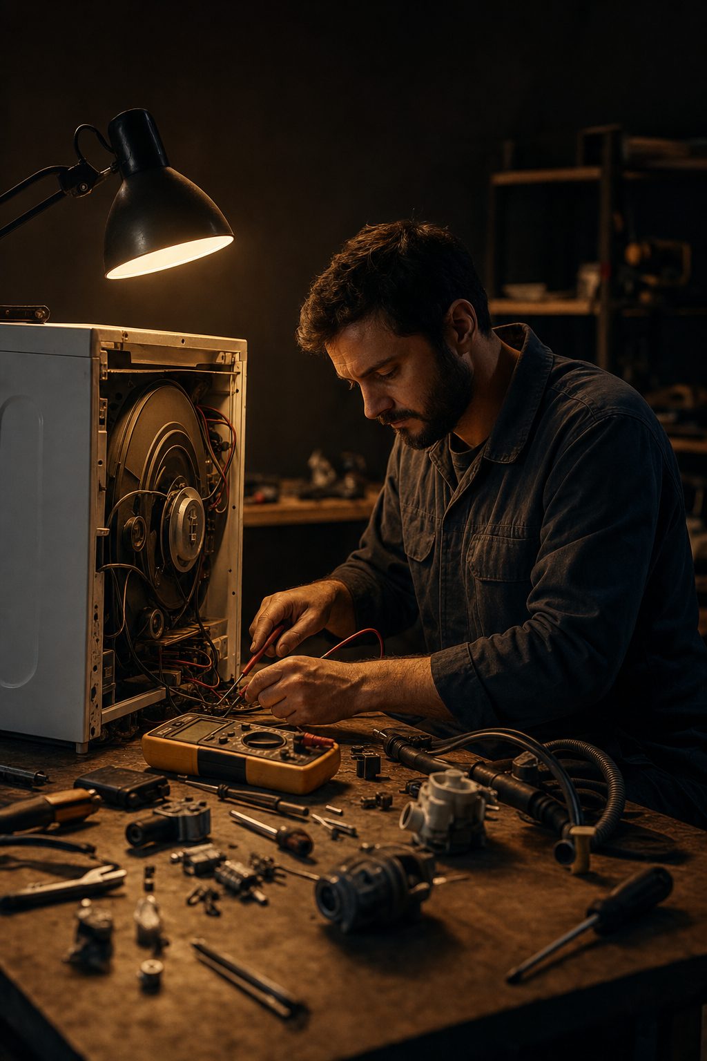 Our Stacy showroom offers a wide variety of discounted, high-quality appliances for North Metro residents. Reliable Appliance showroom featuring rows of new and scratch and dent laundry units and refrigerators.