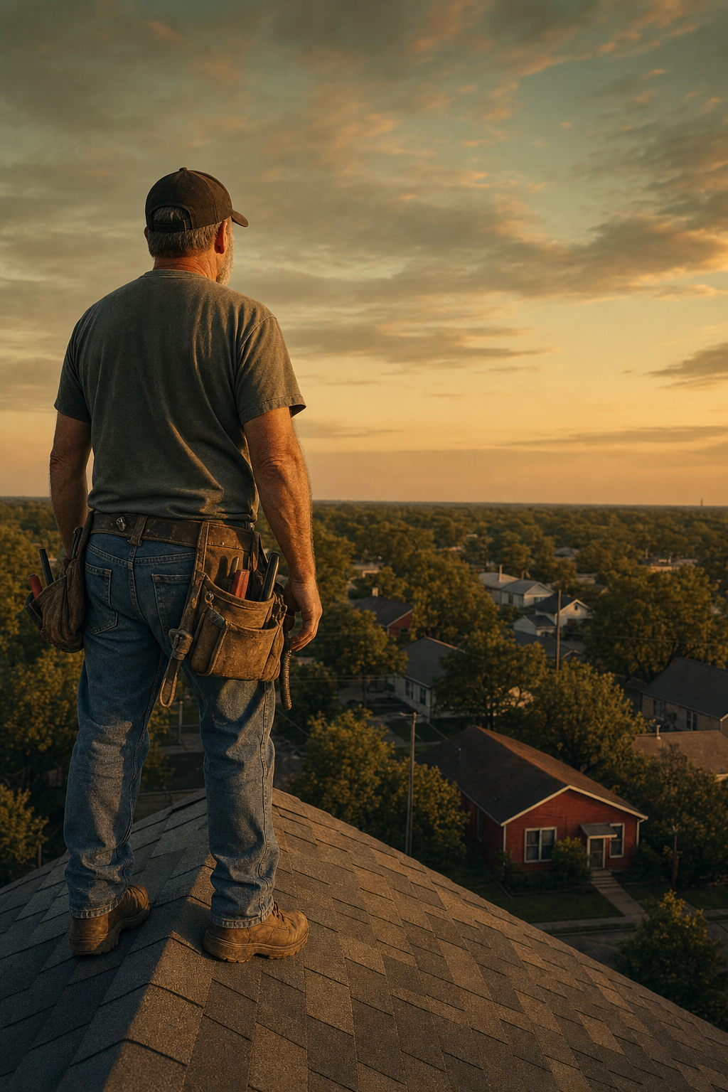 Always ensure every detail of your roofing project is outlined in a written contract before work begins. Close up of a homeowner reviewing a detailed roofing contract and project estimate with a contractor.