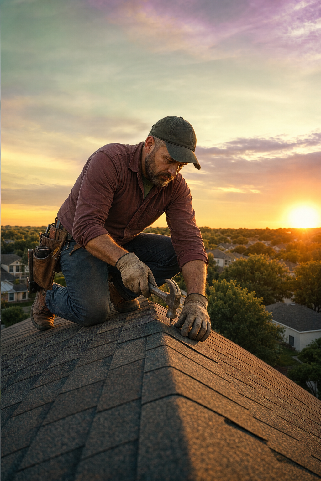 Small issues like cracked flashing often signal that a roof is reaching the end of its lifespan. A professional roofer checking the flashing and sealants on a residential roof.
