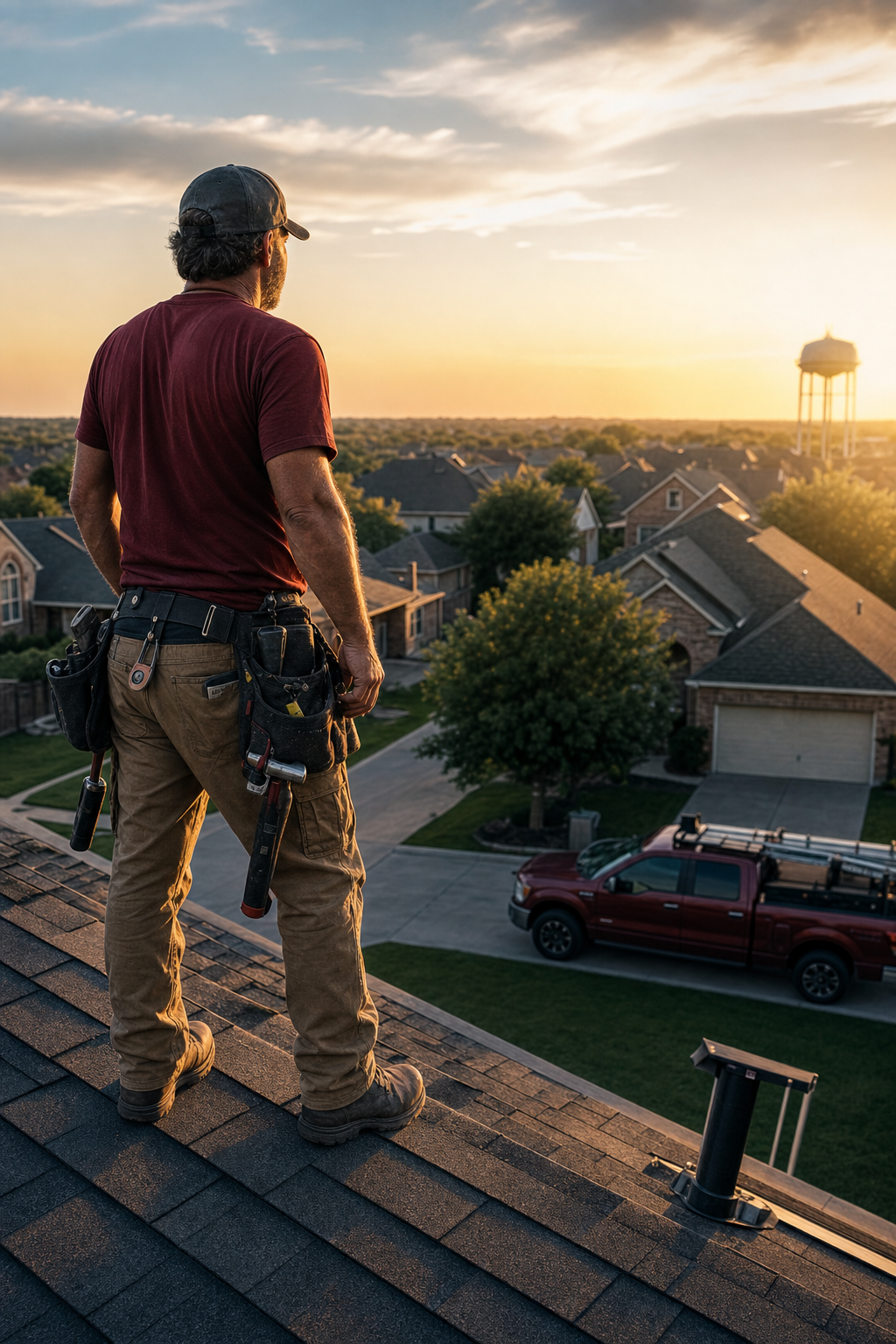 Understanding the difference between storm damage and age is critical for insurance claims. A roofing expert inspecting shingles for hail damage and age-related wear.