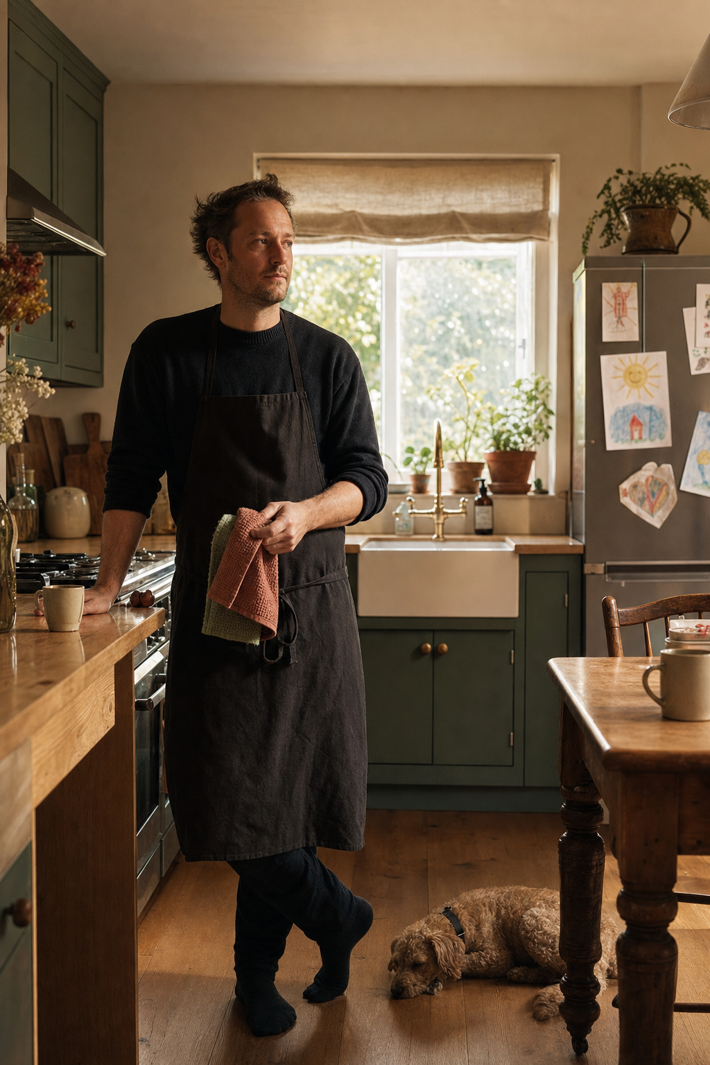 Founder Aniis explains why a clean home is essential for wellness during London's colder months. Founder Aniis of Spritzin Cleaning Co smiling and looking directly at the camera in a bright setting.