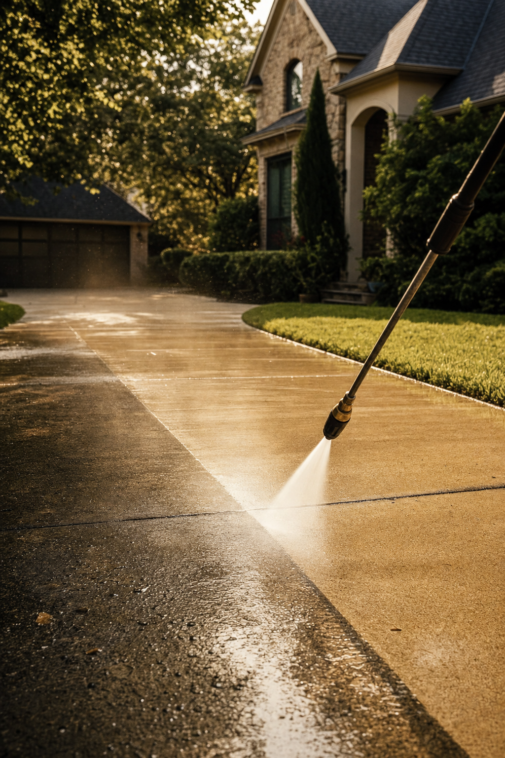 Delicate wooden structures like porches and docks require a gentle touch to avoid splintering. A clean wooden porch area after a professional soft wash treatment, showing no damage to the wood grain.