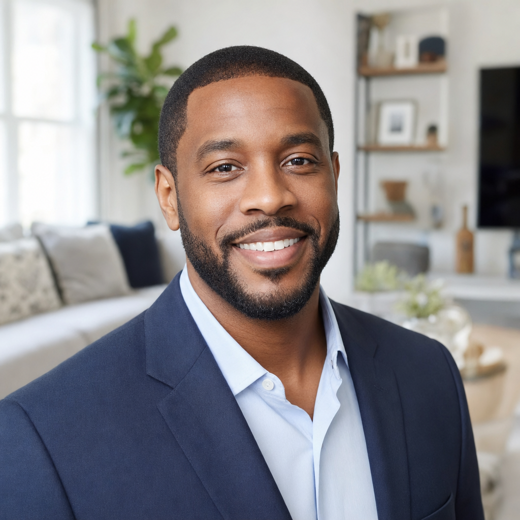 Professional cleaners ensure every room meets the strict standards required for a full deposit return. A professional Janora cleaner wearing a white polo shirt with a green logo cleaning a bright living room.