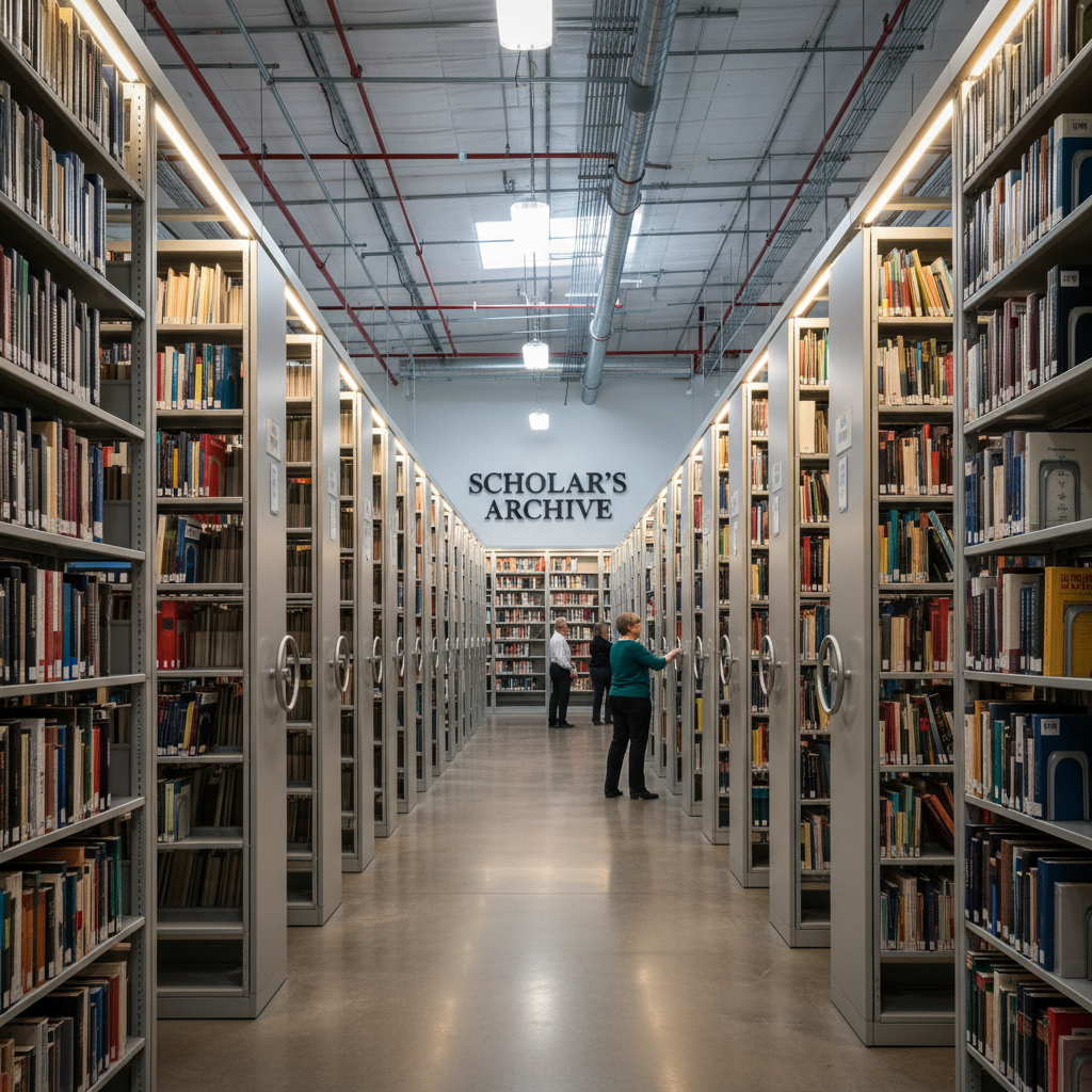Libraries can double their book capacity by utilizing mobile shelving systems. Large institutional library in the Philippines using high density compact storage shelving for books and archives.