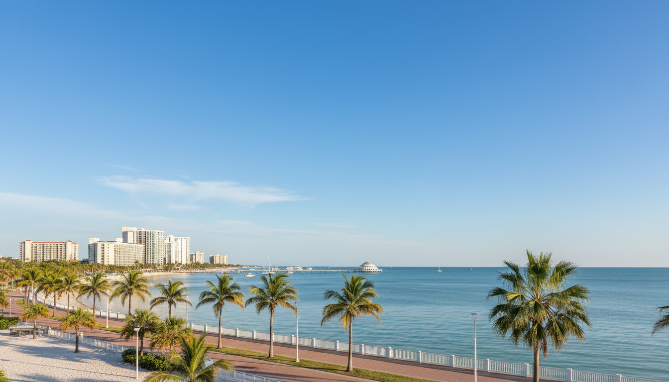 Deep roots in the Clearwater and Tampa Bay community provide a significant advantage in local legal proceedings. A scenic view of the Clearwater Florida waterfront with palm trees and a bright blue sky.