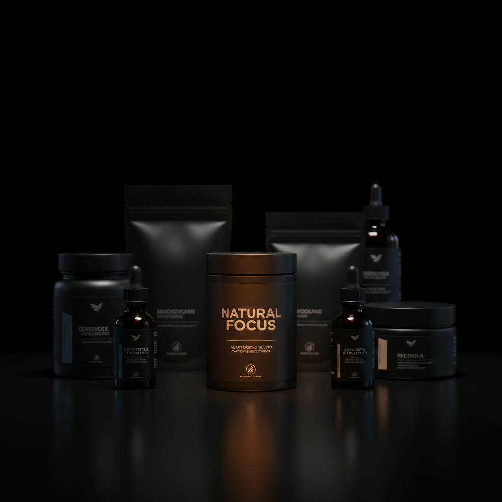 Specific magnesium forms like malate are optimized for physical energy and cellular recovery. A professional display of energy and performance supplements with dramatic lighting on a dark surface.