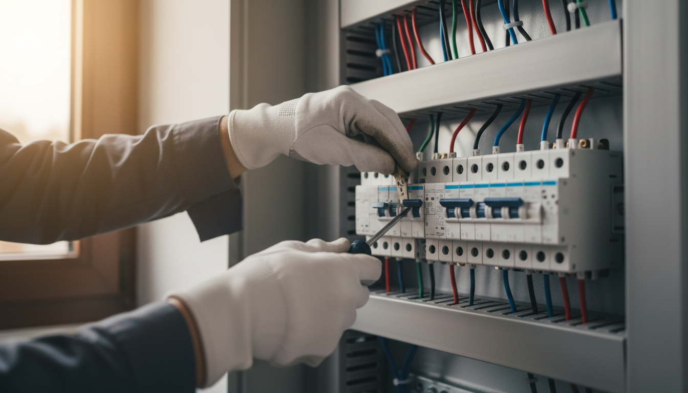 Upgrading to 200 amps provides the capacity needed for modern appliances and EV chargers. Electrician installing a modern circuit breaker into a 200 amp residential panel