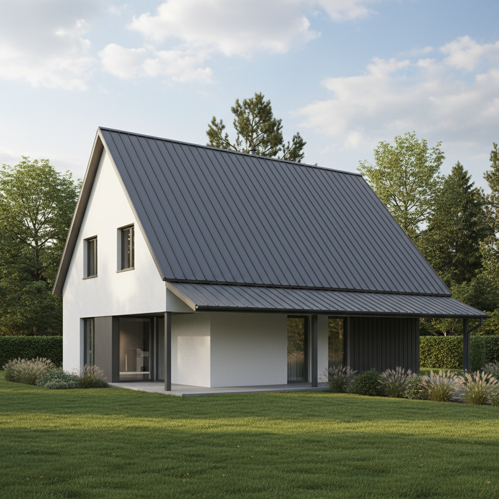 Metal roofs are becoming a preferred choice for homeowners navigating the new 2026 insurance landscape. Standing seam metal roofing installed on a residential home in the Charlotte metro area.