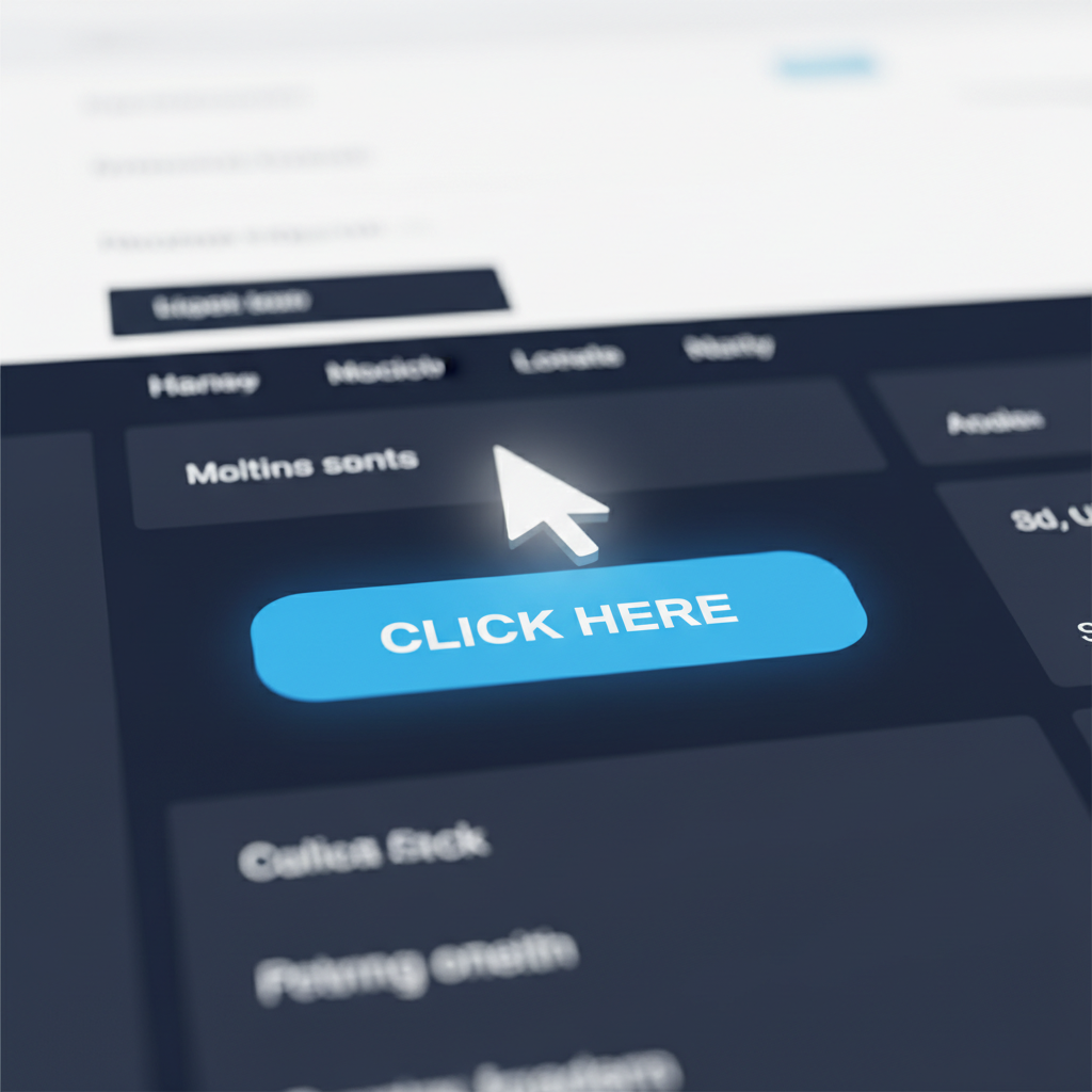 Strategic call-to-action buttons are the final step in converting a visitor into a lead. A computer cursor hovering over a bright blue call to action button on a professional website.